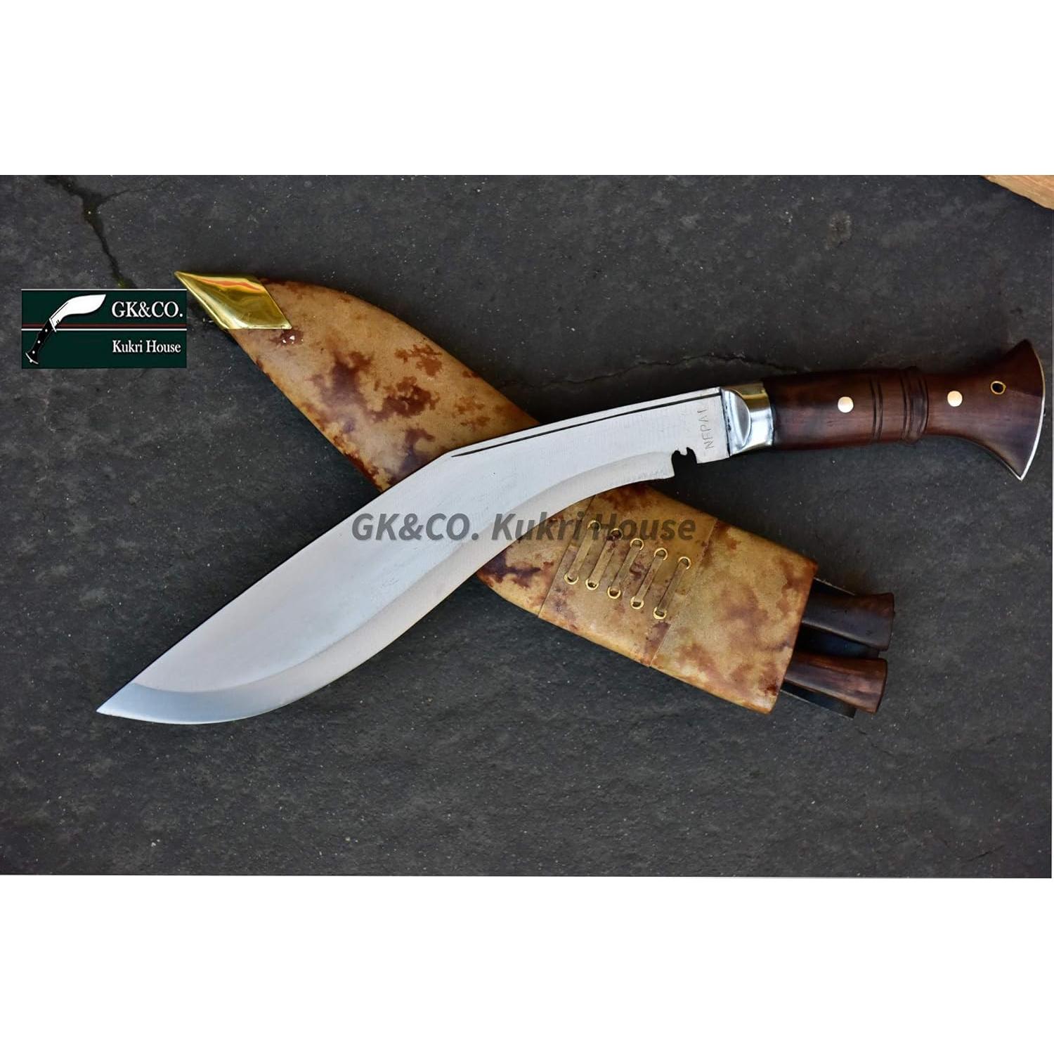 Genuine Kukri Knife - 11 Blade World War II Panawal Wooden Handle Kukri/Khukuri- Handmade in Nepal