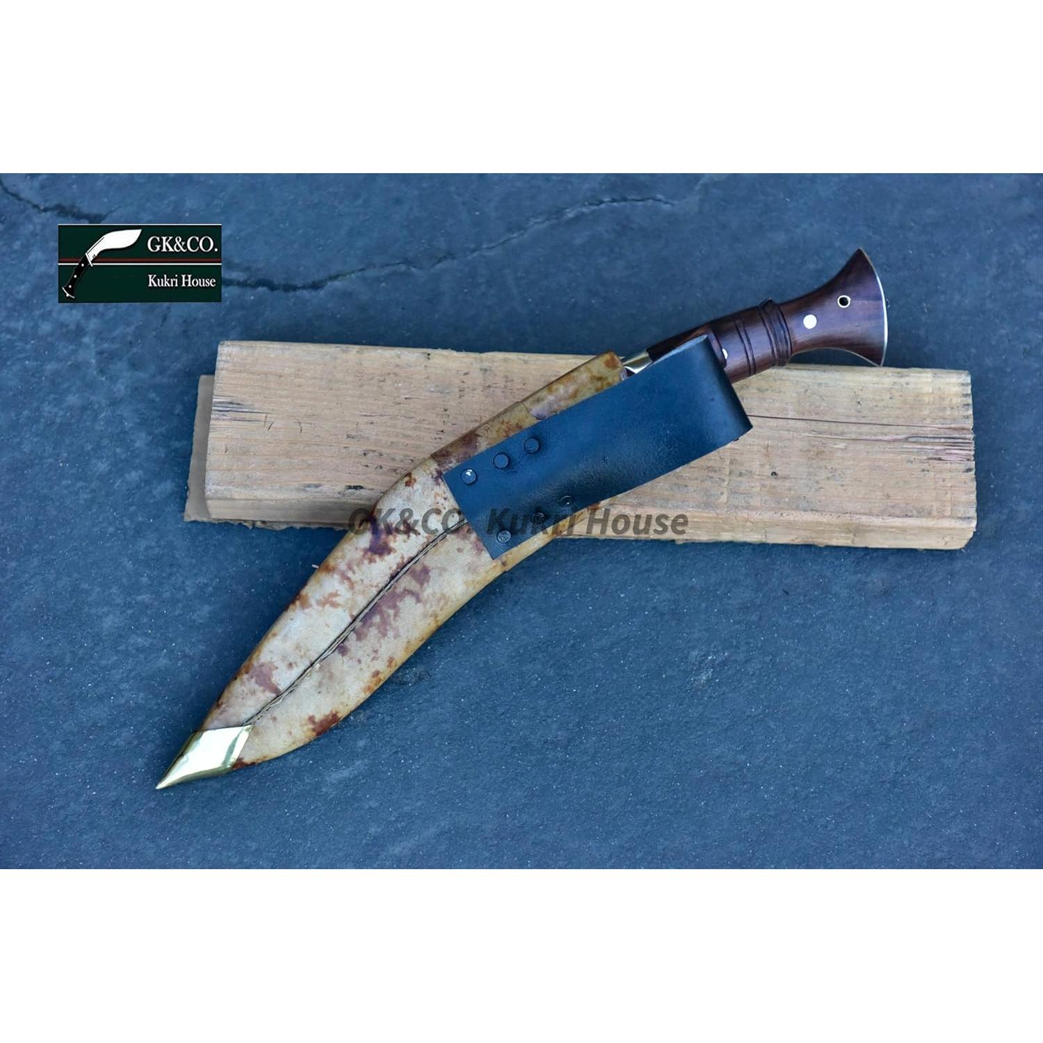 Genuine Kukri Knife - 11 Blade World War II Panawal Wooden Handle Kukri/Khukuri- Handmade in Nepal