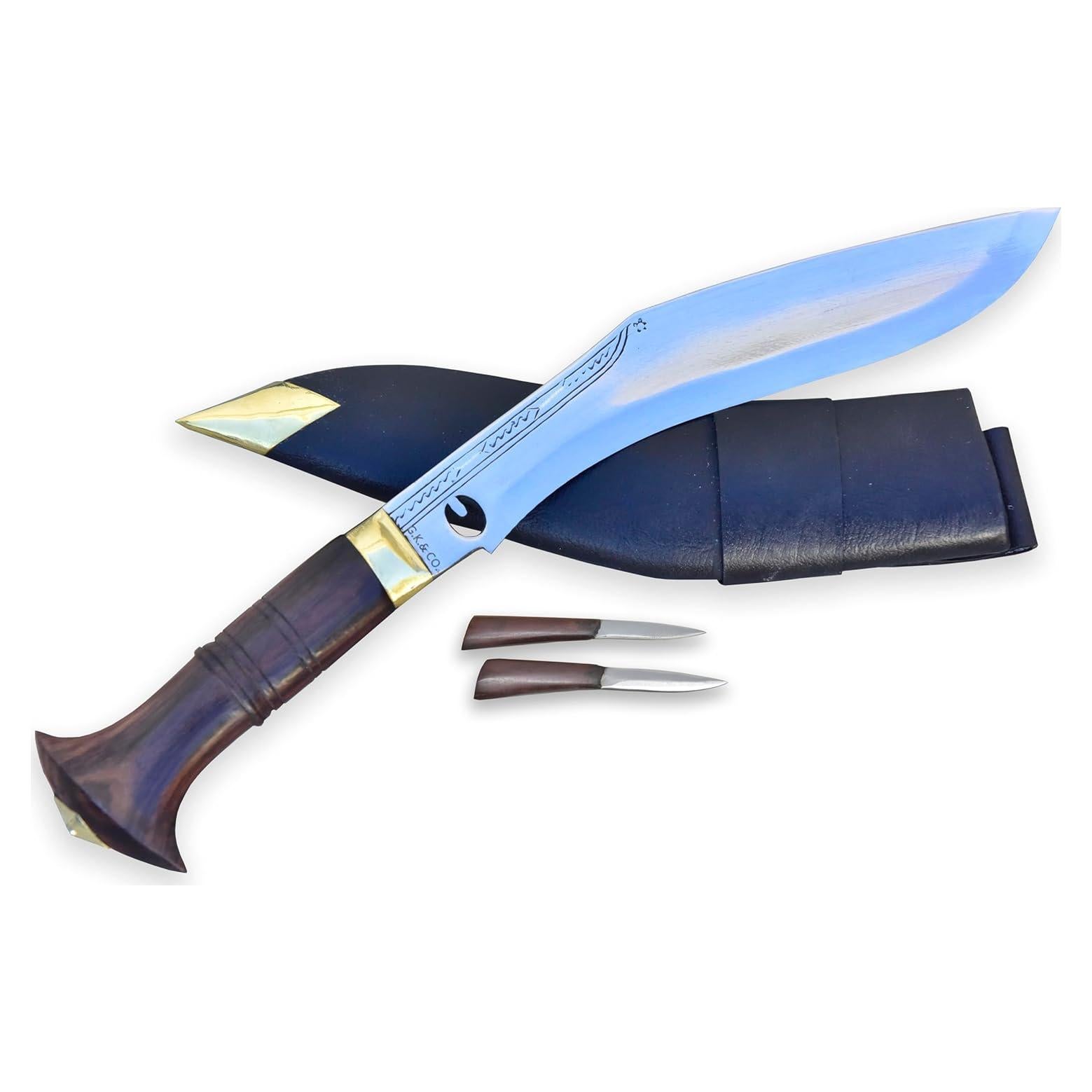 Cuchillo Kukri GK&CO. Casa Kukri 10" Acero Carbono Madera Rosa