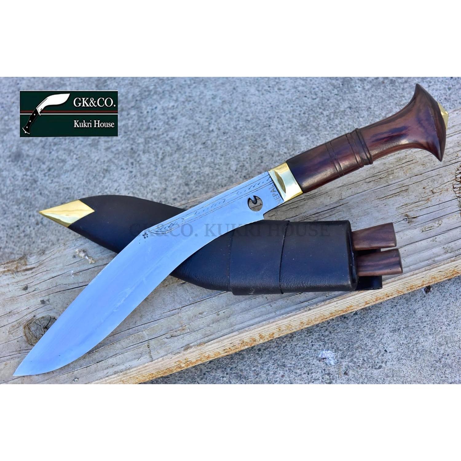 Cuchillo Kukri GK&CO. Casa Kukri 10" Acero Carbono Madera Rosa