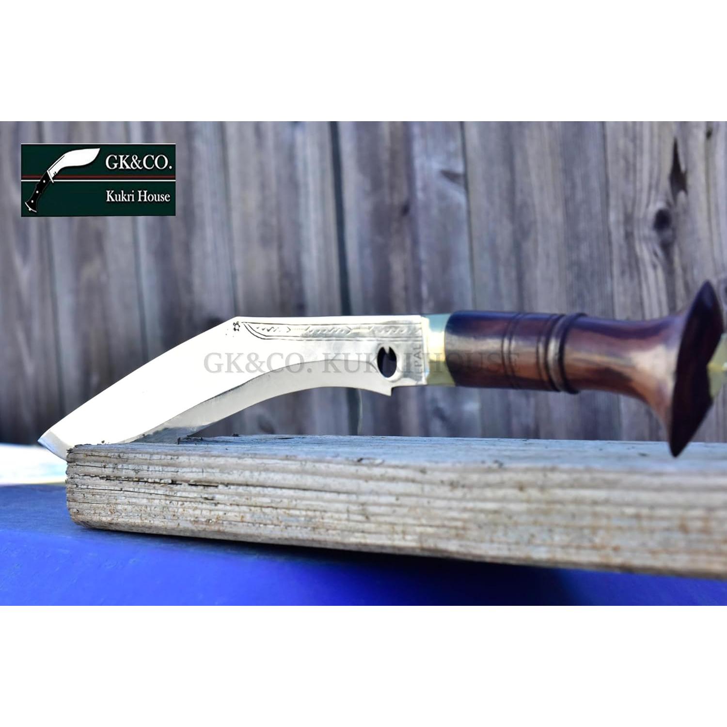 Cuchillo Kukri GK&CO. Casa Kukri 10" Acero Carbono Madera Rosa