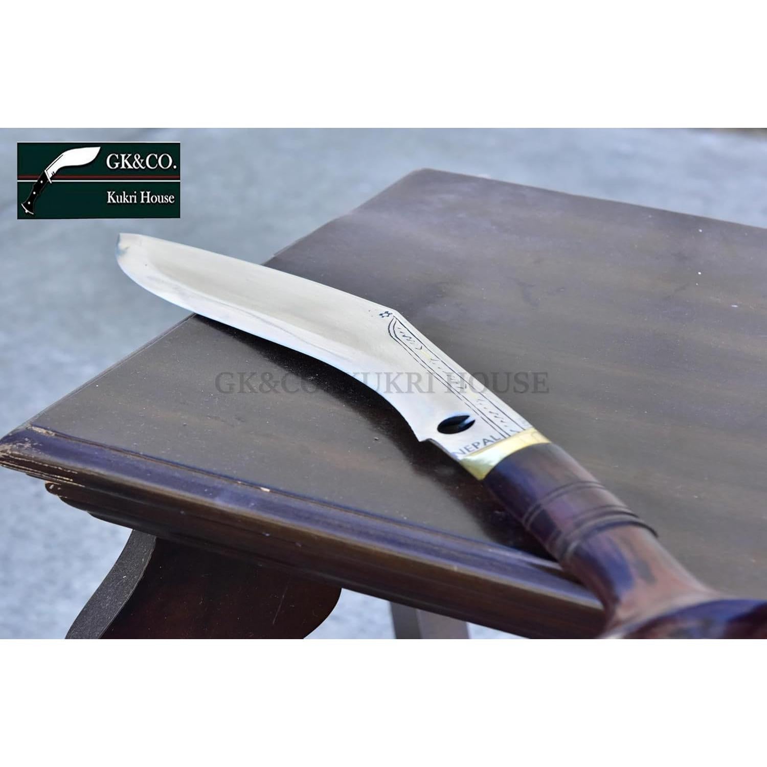 Cuchillo Kukri GK&CO. Casa Kukri 10" Acero Carbono Madera Rosa