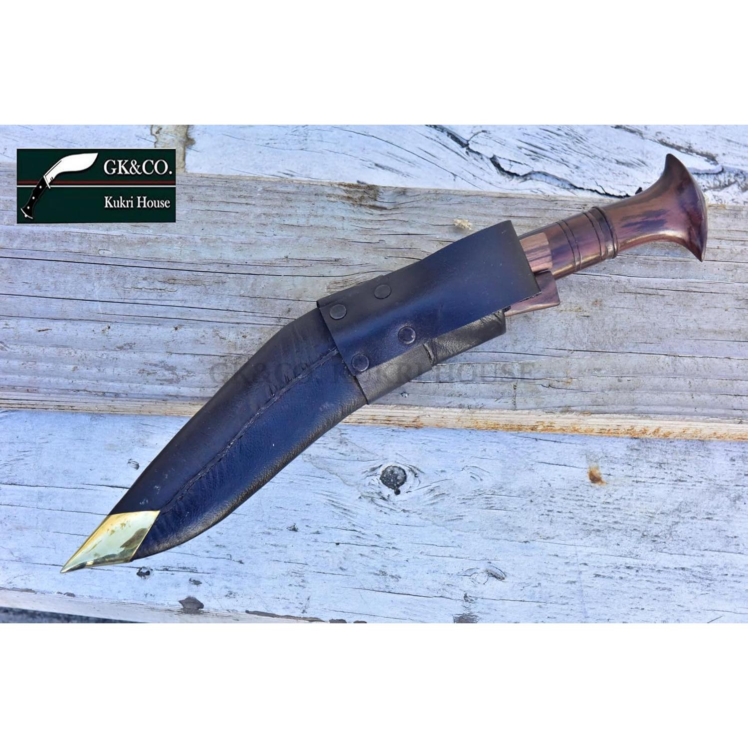 Cuchillo Kukri GK&CO. Casa Kukri 10" Acero Carbono Madera Rosa