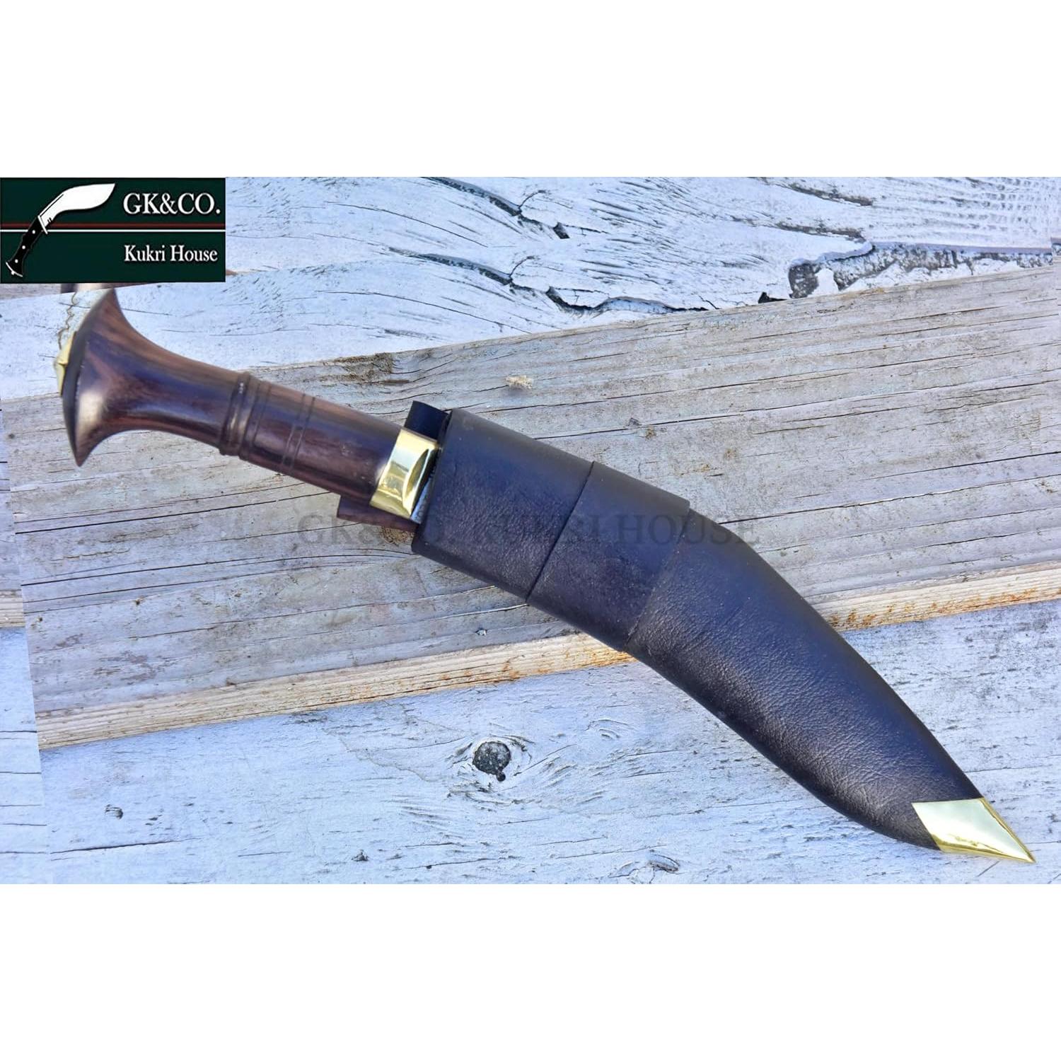 Cuchillo Kukri GK&CO. Casa Kukri 10" Acero Carbono Madera Rosa