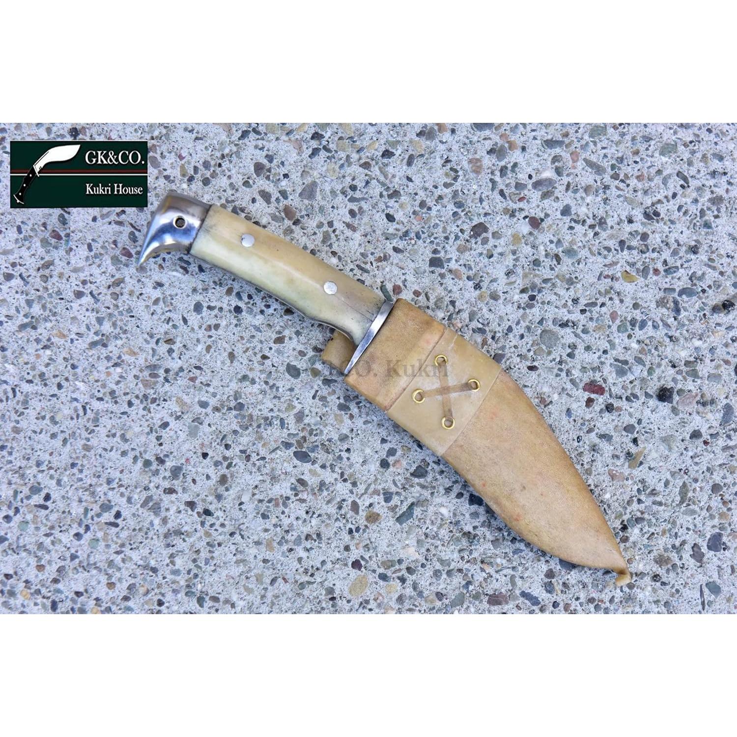 Kukri GK&CO. de 5" con Mango de Hueso de Búfalo - Hecho a Mano