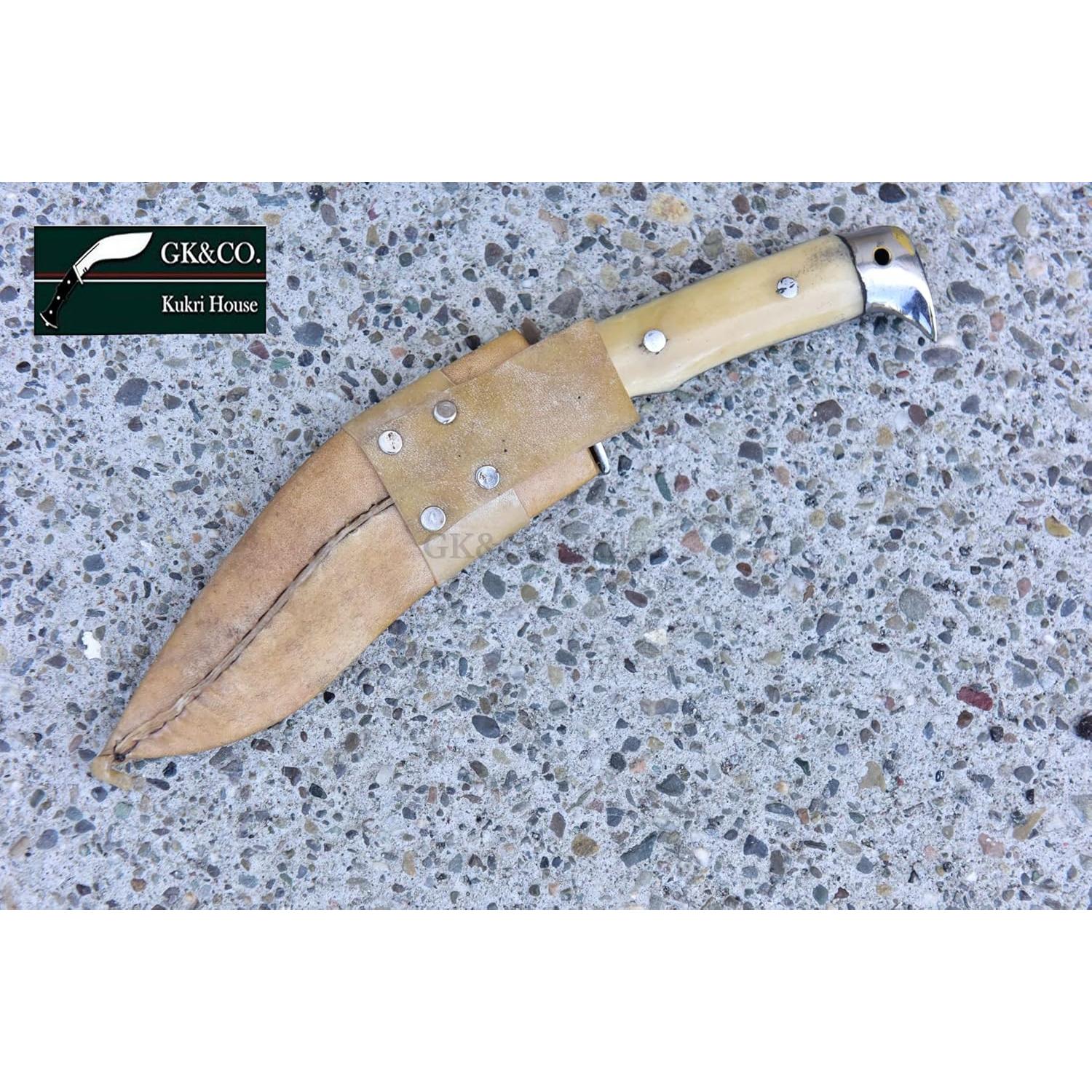 Kukri GK&CO. de 5" con Mango de Hueso de Búfalo - Hecho a Mano