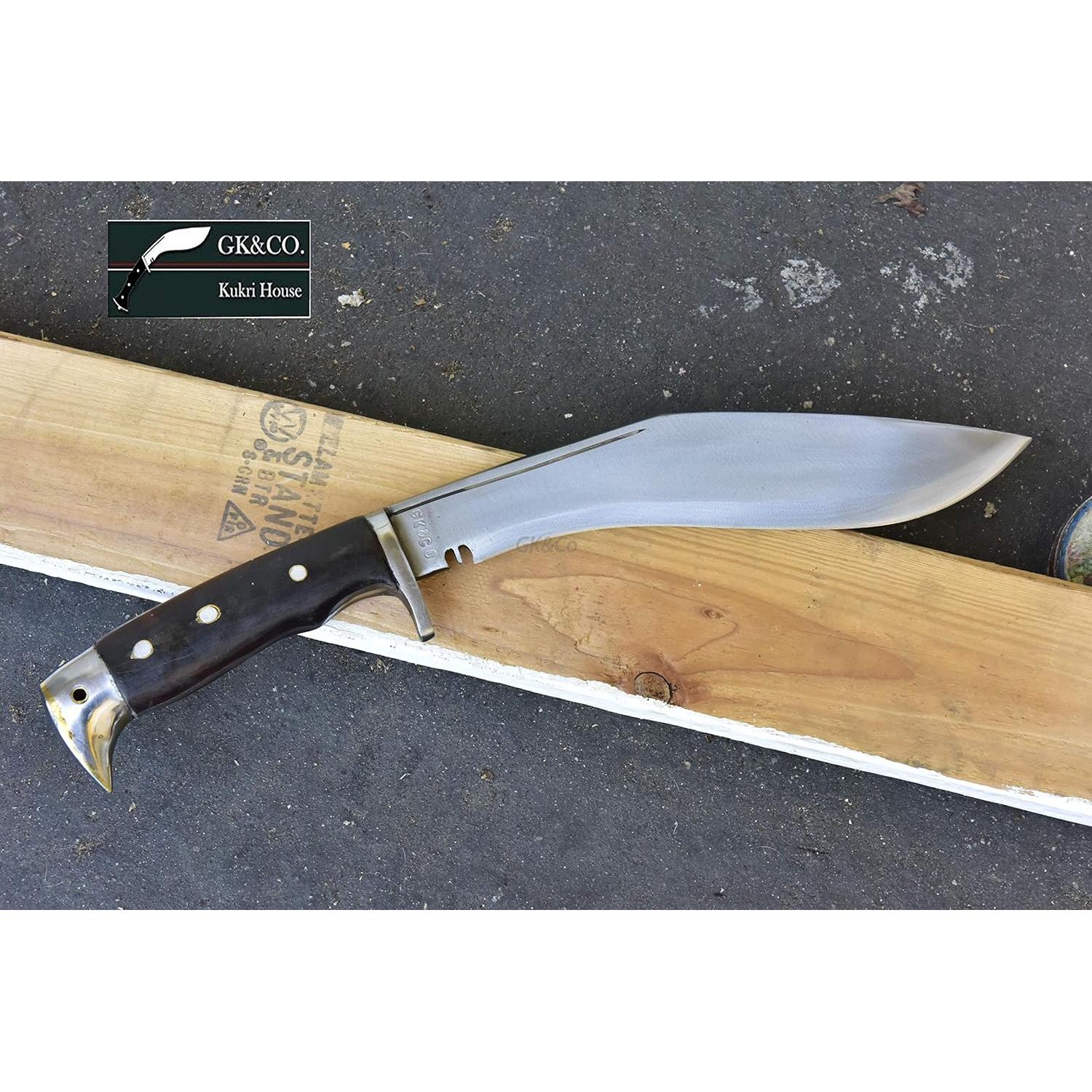 GK&CO. Kukri House Genuine -Authentic Kukri 10 Inch Blade American Eagle Kukri-Full Tang Rose wooden Handle, Red Leather Sheath Kukri/Khukuri- Handmade in Nepal.…