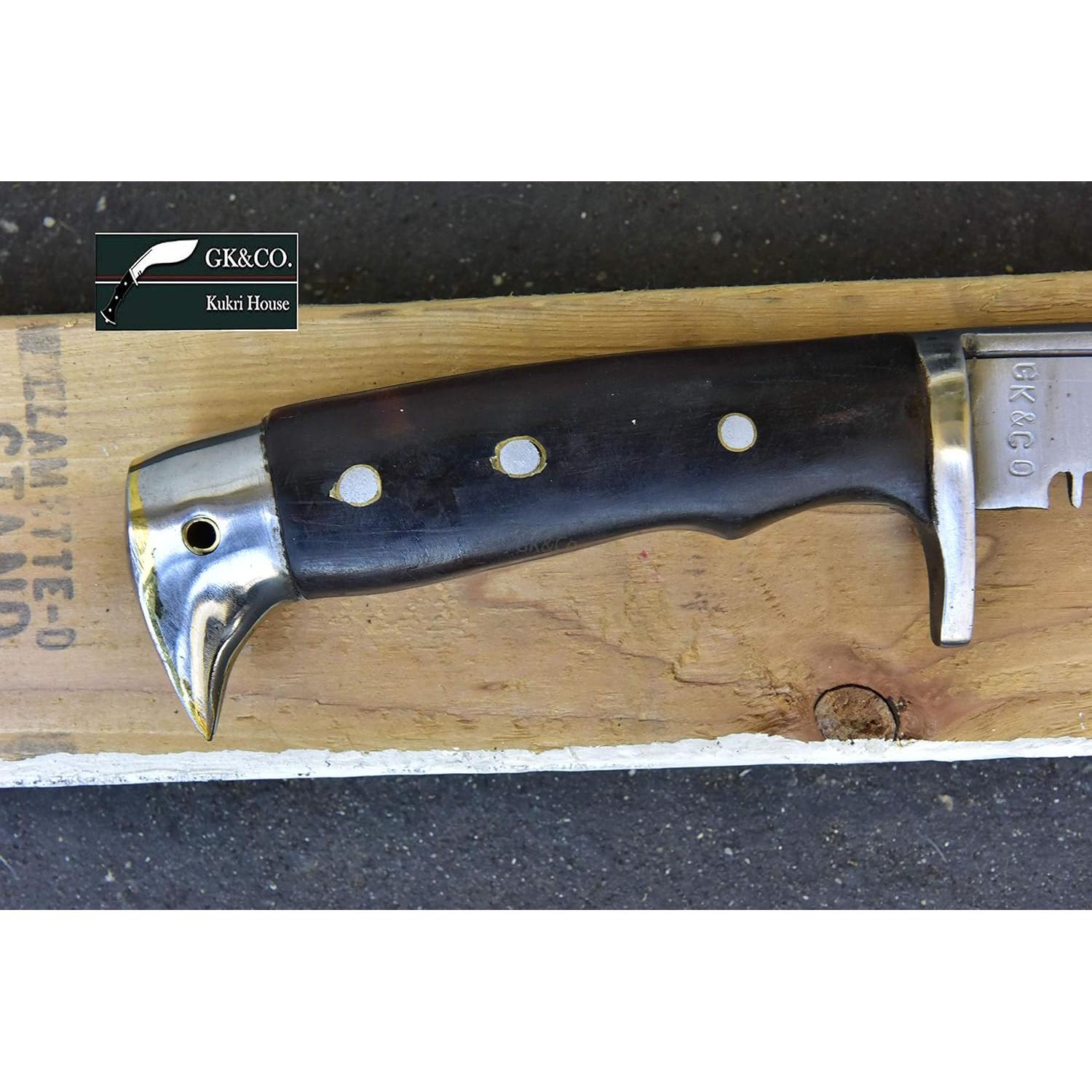 GK&CO. Kukri House Genuine -Authentic Kukri 10 Inch Blade American Eagle Kukri-Full Tang Rose wooden Handle, Red Leather Sheath Kukri/Khukuri- Handmade in Nepal.…
