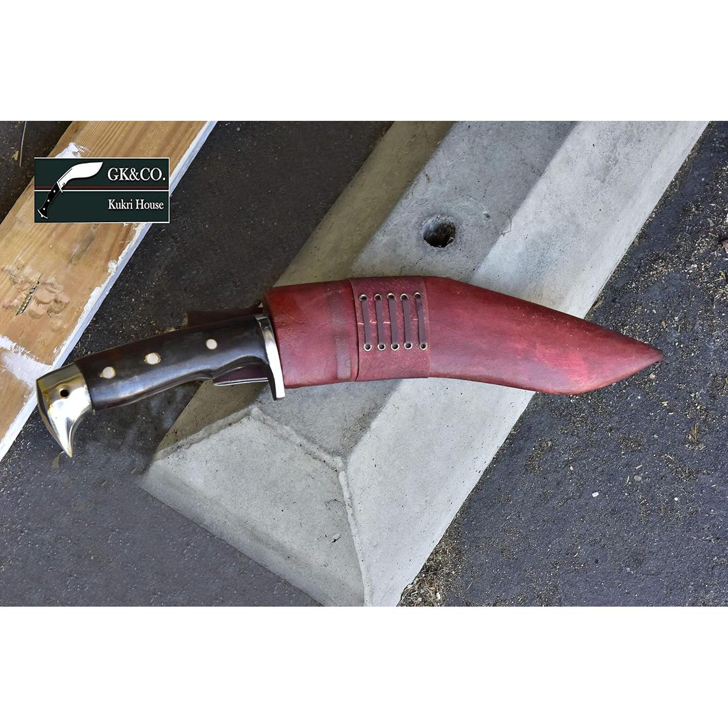 GK&CO. Kukri House Genuine -Authentic Kukri 10 Inch Blade American Eagle Kukri-Full Tang Rose wooden Handle, Red Leather Sheath Kukri/Khukuri- Handmade in Nepal.…