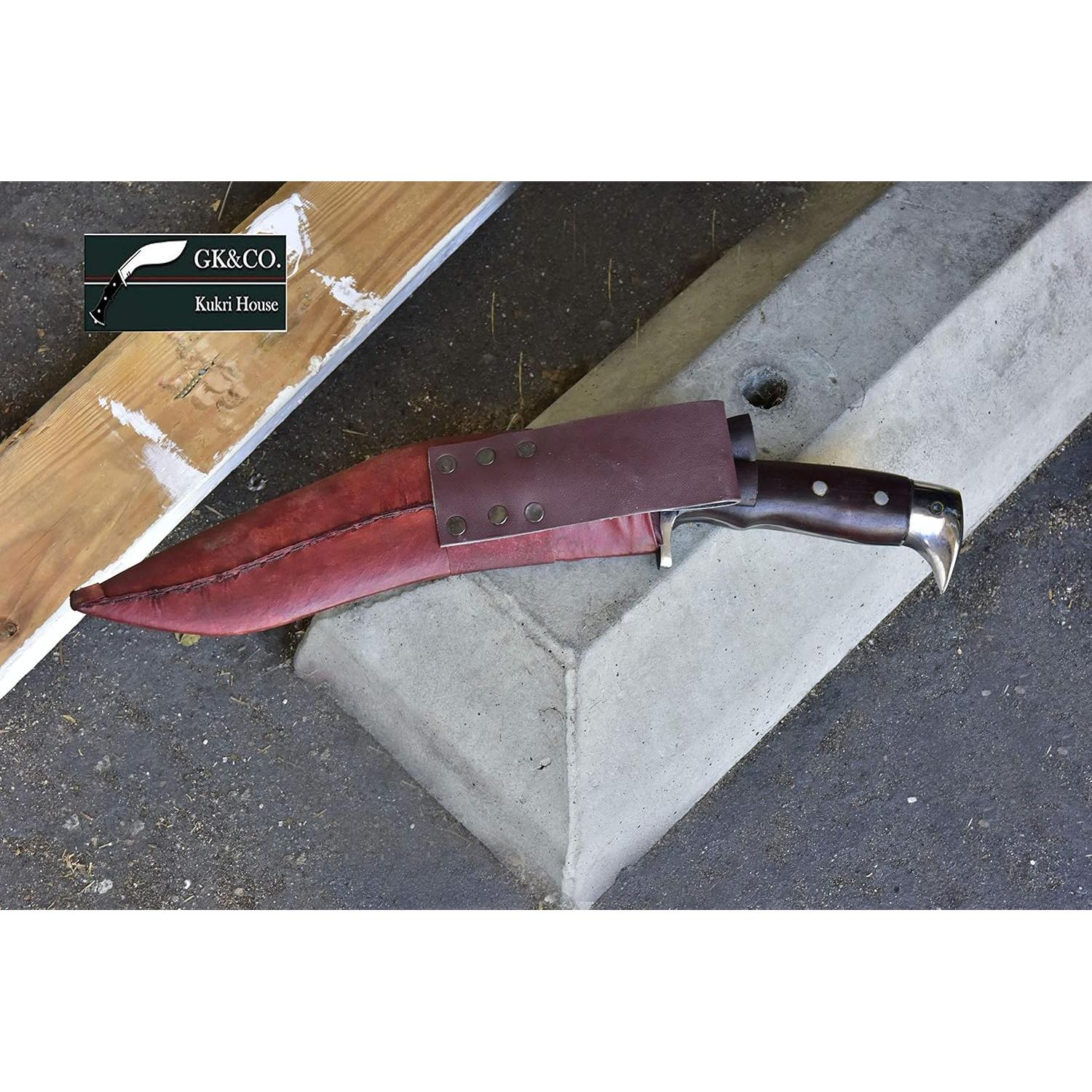 GK&CO. Kukri House Genuine -Authentic Kukri 10 Inch Blade American Eagle Kukri-Full Tang Rose wooden Handle, Red Leather Sheath Kukri/Khukuri- Handmade in Nepal.…
