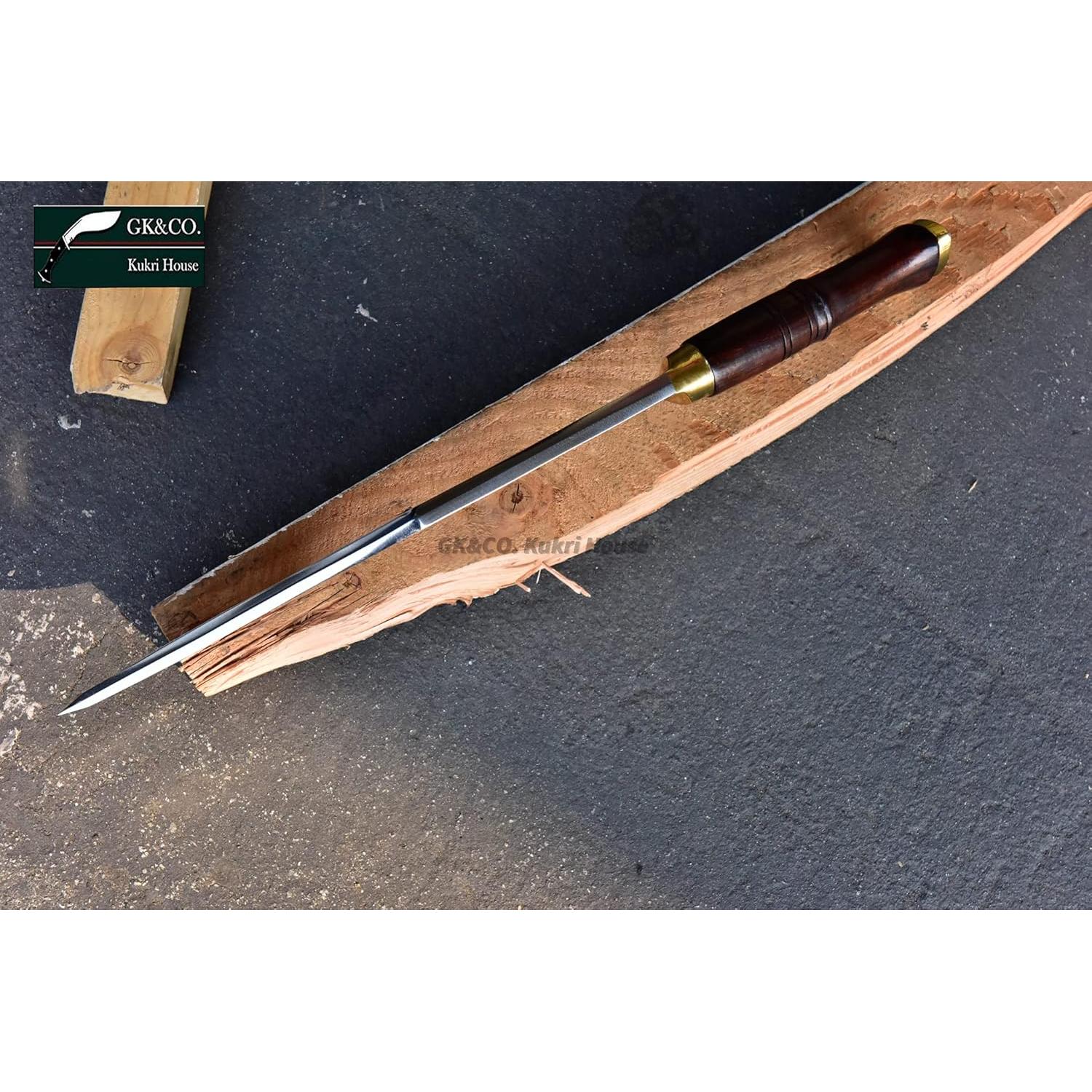 Genuine Kukri Knife - 11 Inch Blade World War II Rose Wooden Handle Kukri/Khukuri - Handmade in Nepal