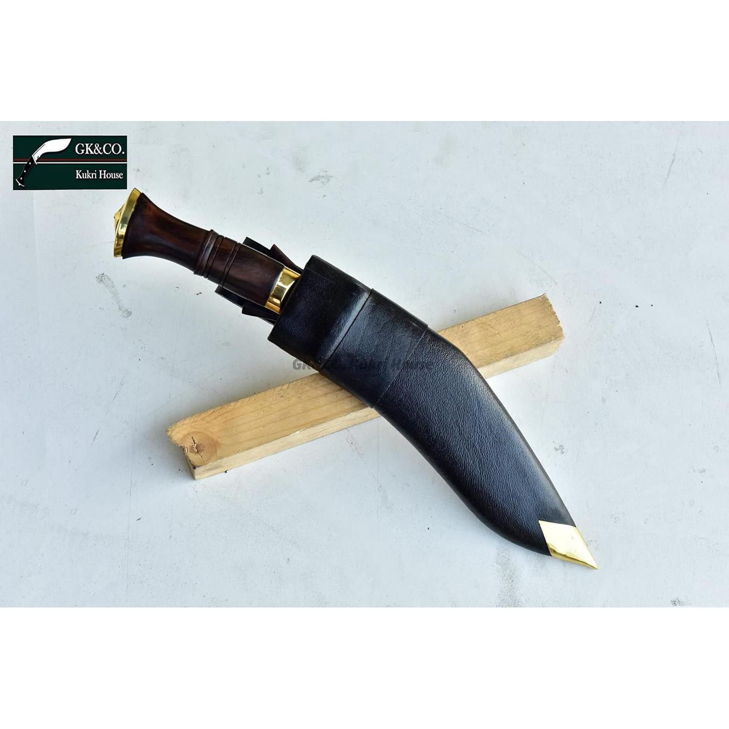 Genuine Kukri Knife - 11 Inch Blade World War II Rose Wooden Handle Kukri/Khukuri - Handmade in Nepal