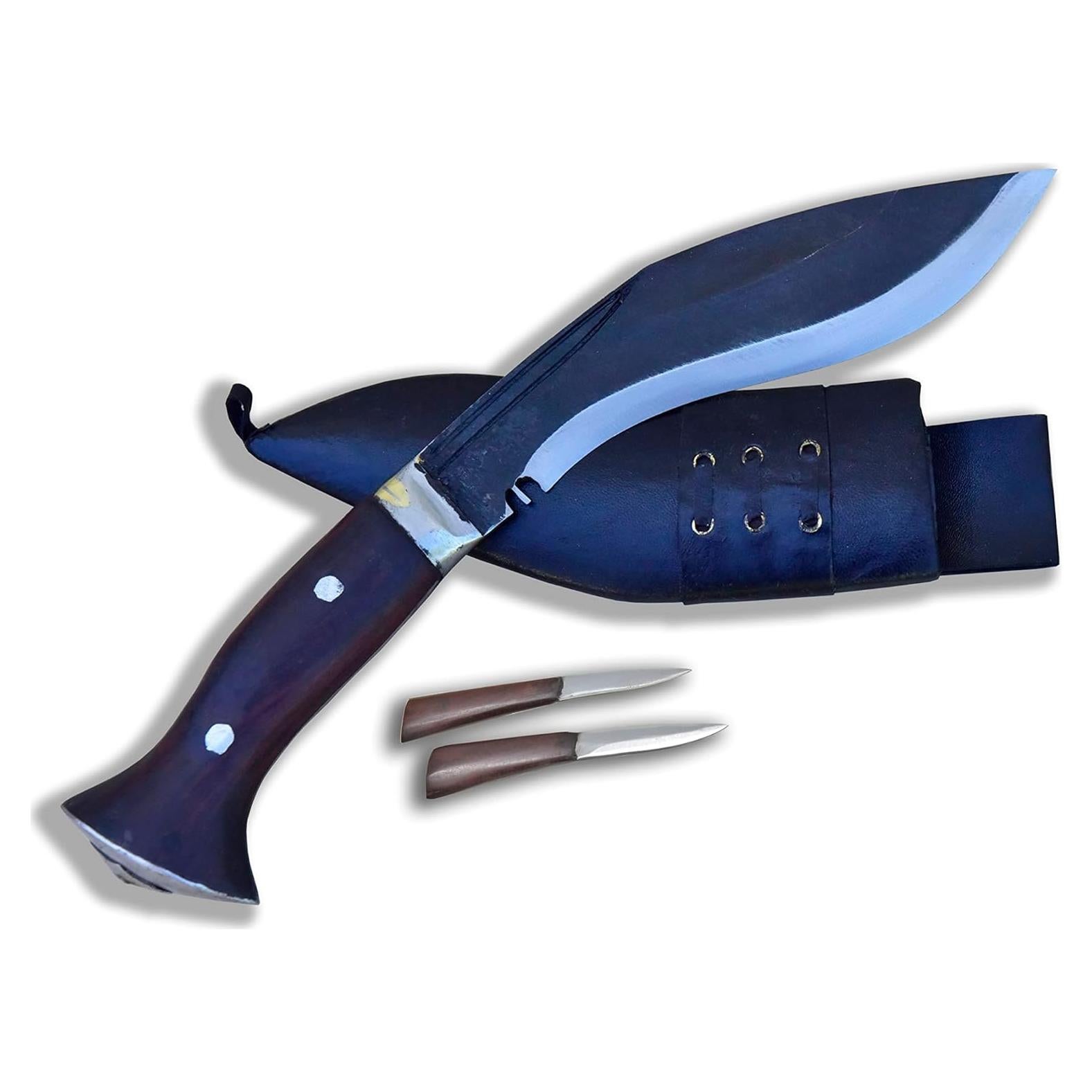 GK&CO. Kukri House Genuine Traditional Village Working Kukri/Khukuri - 6 Inch Black (Rust Free) Blade Panawal Khukuri- Handmade Factory in Nepal.