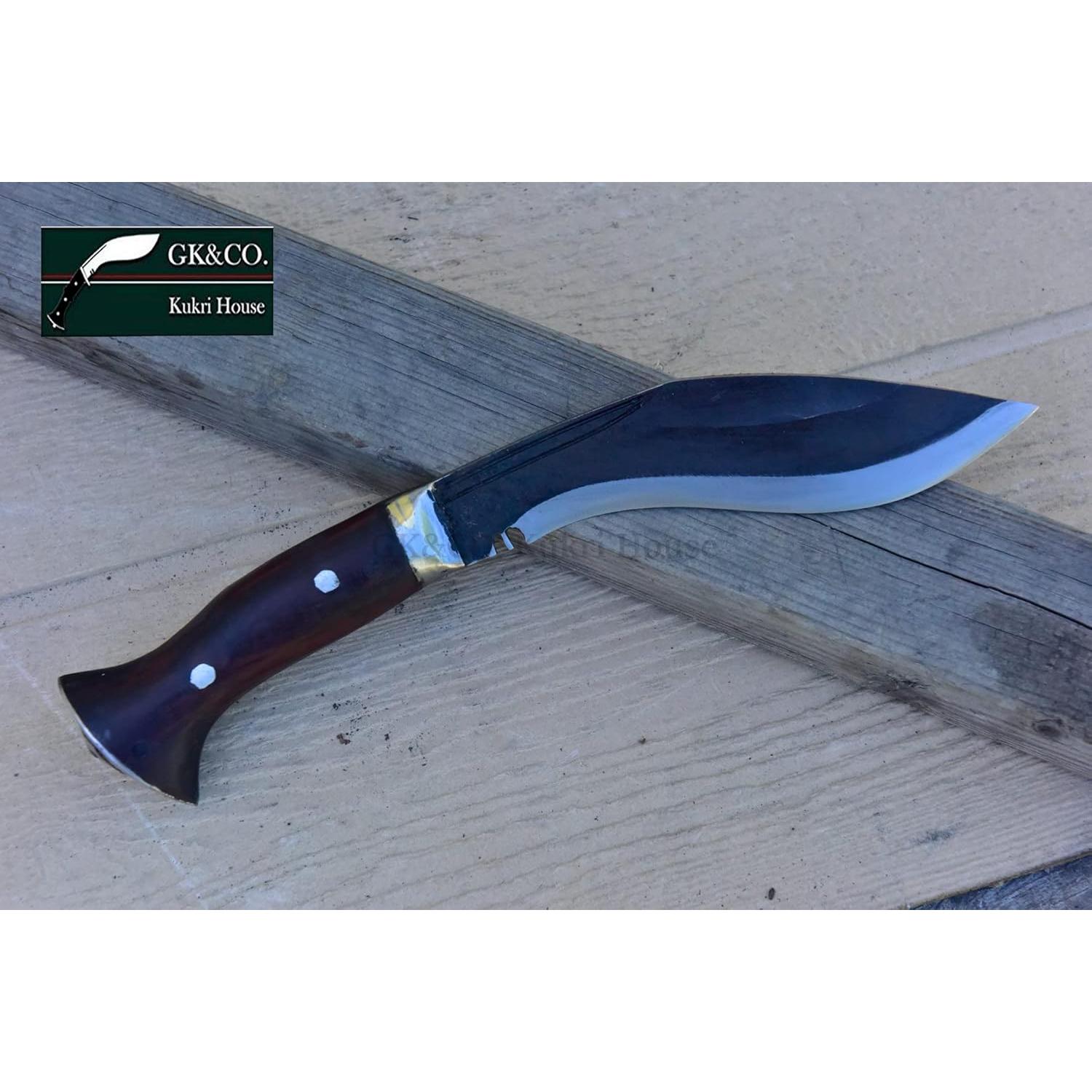 GK&CO. Kukri House Genuine Traditional Village Working Kukri/Khukuri - 6 Inch Black (Rust Free) Blade Panawal Khukuri- Handmade Factory in Nepal.