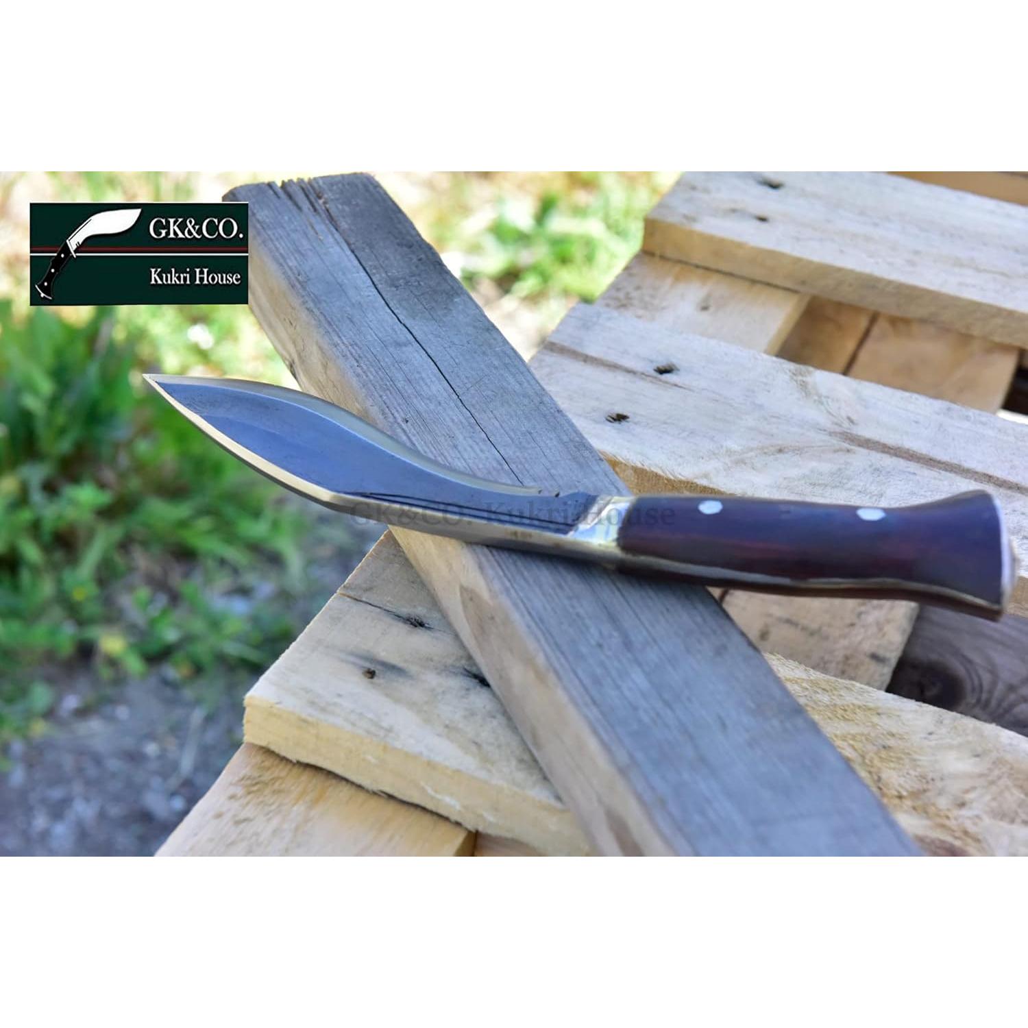 GK&CO. Kukri House Genuine Traditional Village Working Kukri/Khukuri - 6 Inch Black (Rust Free) Blade Panawal Khukuri- Handmade Factory in Nepal.
