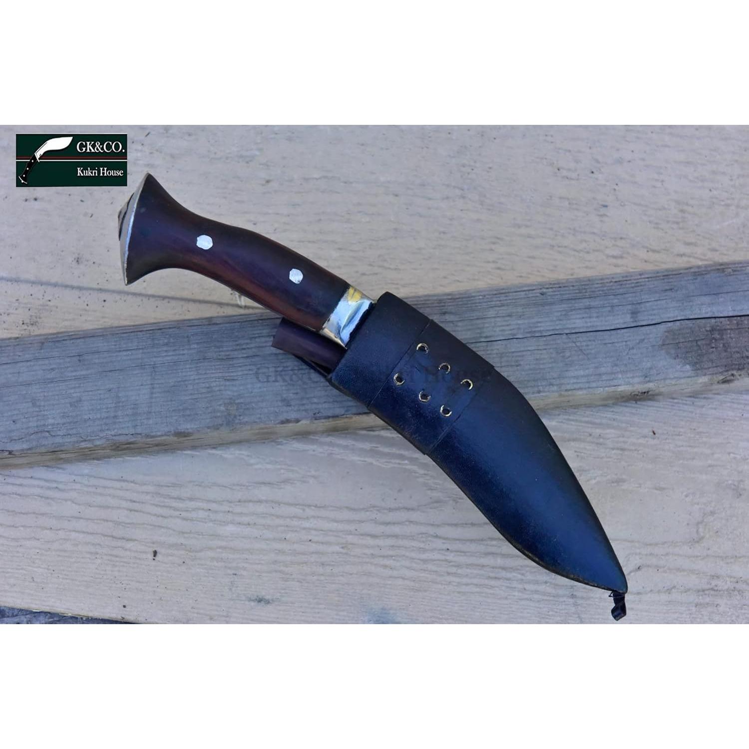 GK&CO. Kukri House Genuine Traditional Village Working Kukri/Khukuri - 6 Inch Black (Rust Free) Blade Panawal Khukuri- Handmade Factory in Nepal.