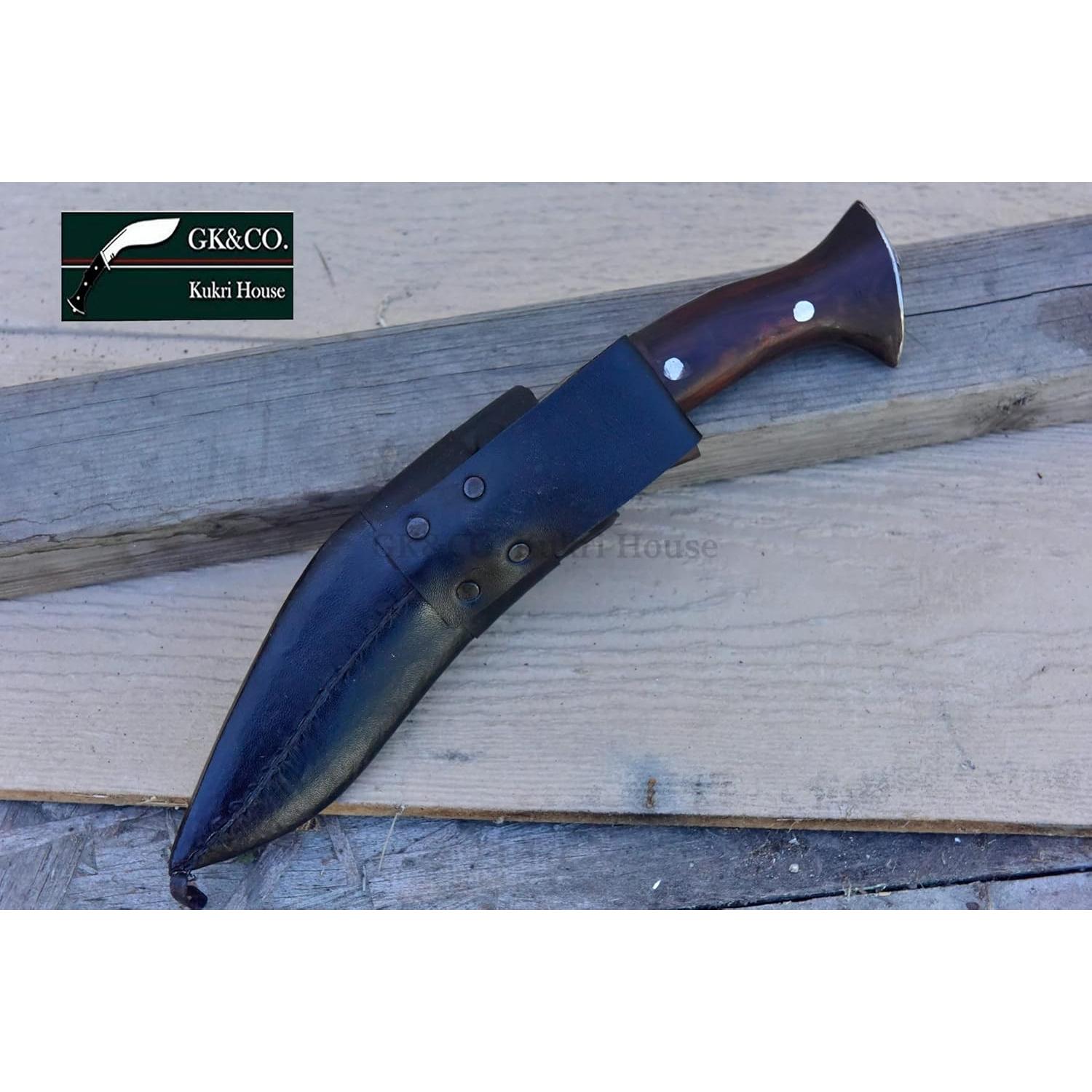GK&CO. Kukri House Genuine Traditional Village Working Kukri/Khukuri - 6 Inch Black (Rust Free) Blade Panawal Khukuri- Handmade Factory in Nepal.