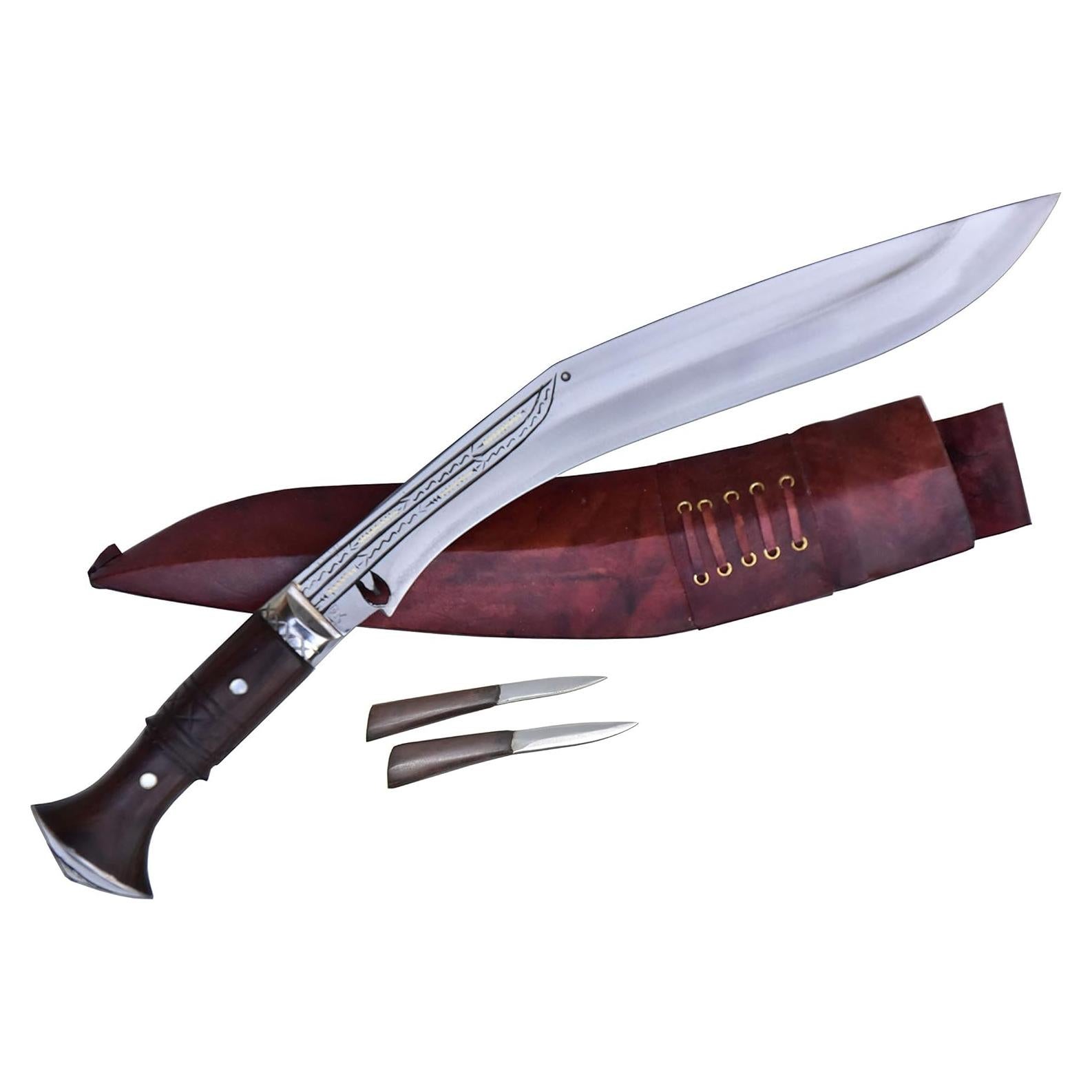 Cuchillo Kukri GK&CO. 33 cm Mango Madera Rosa Hecho a Mano