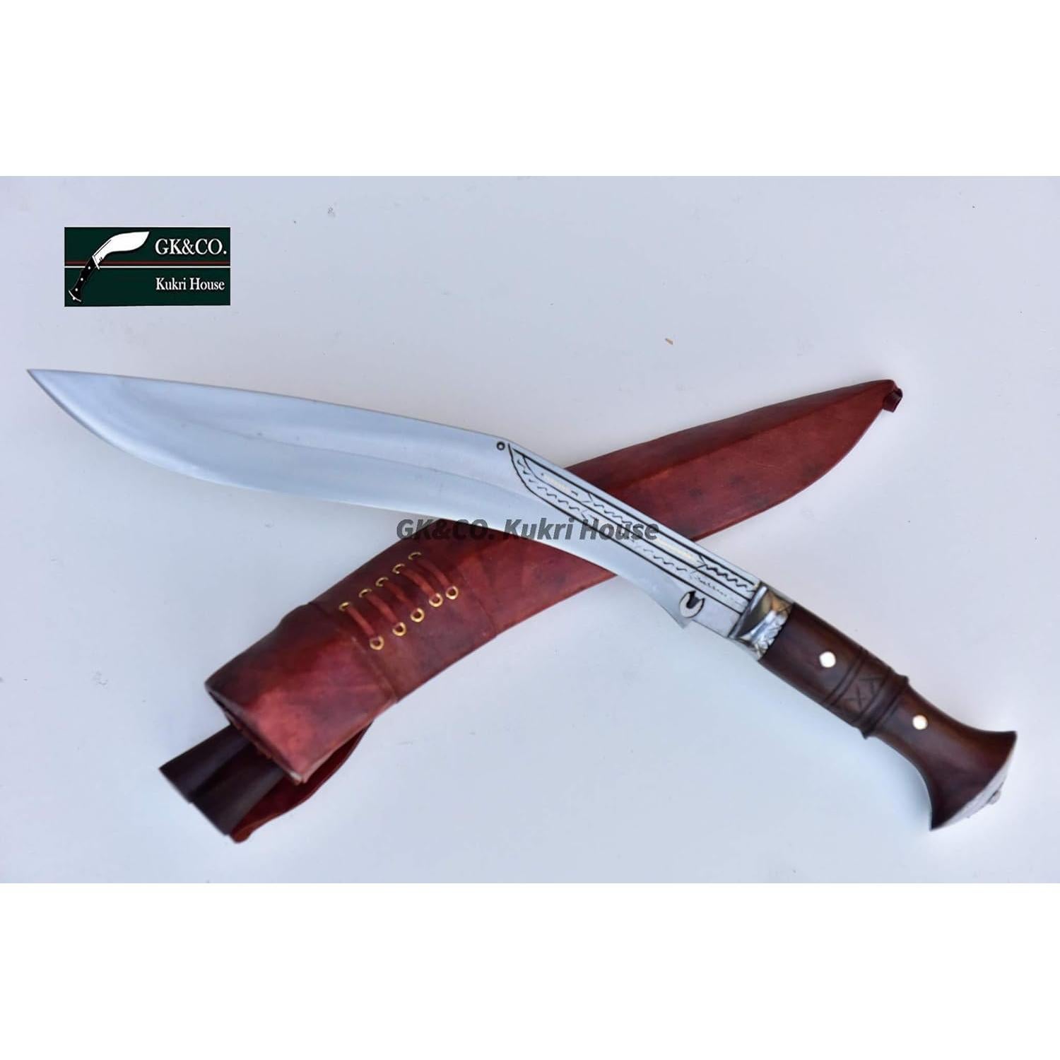 Cuchillo Kukri GK&CO. 33 cm Mango Madera Rosa Hecho a Mano