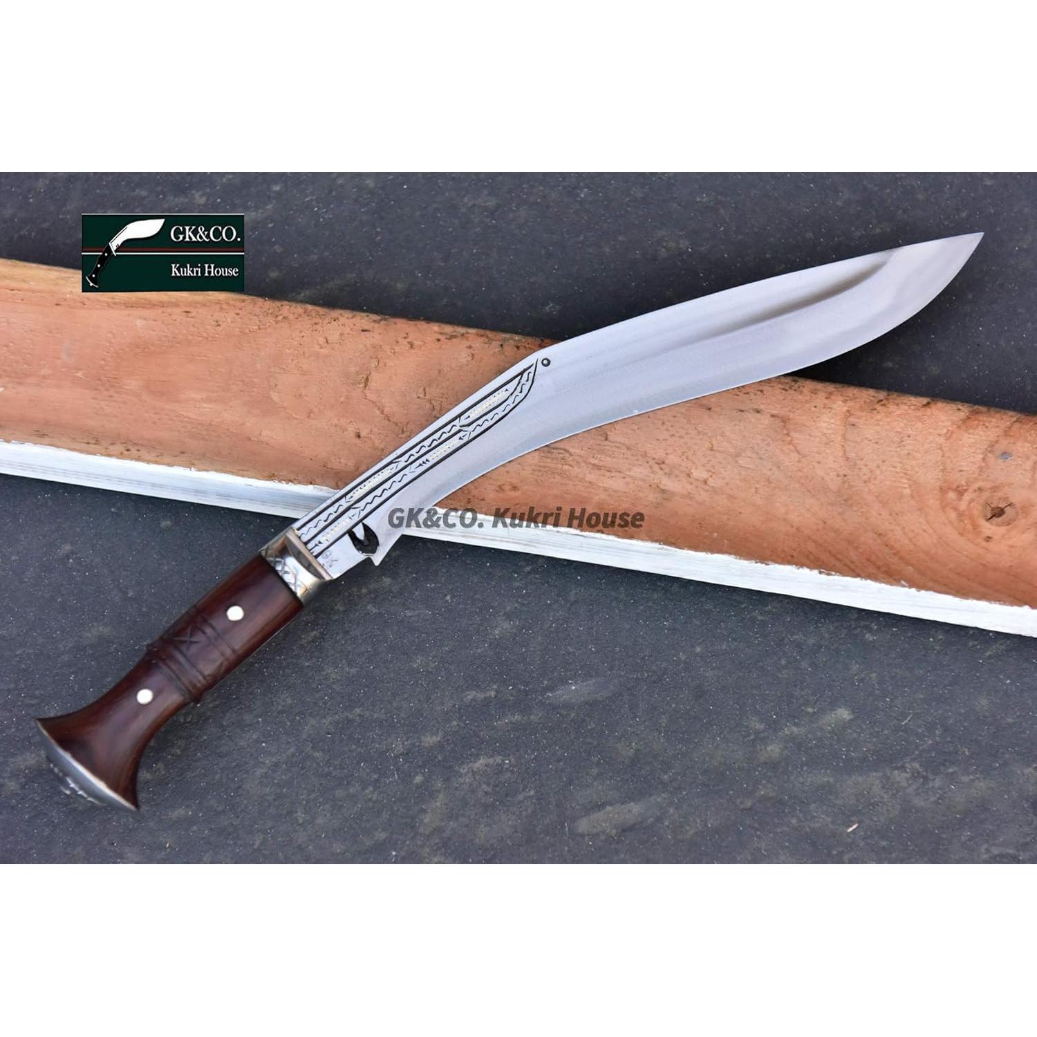 Cuchillo Kukri GK&CO. 33 cm Mango Madera Rosa Hecho a Mano