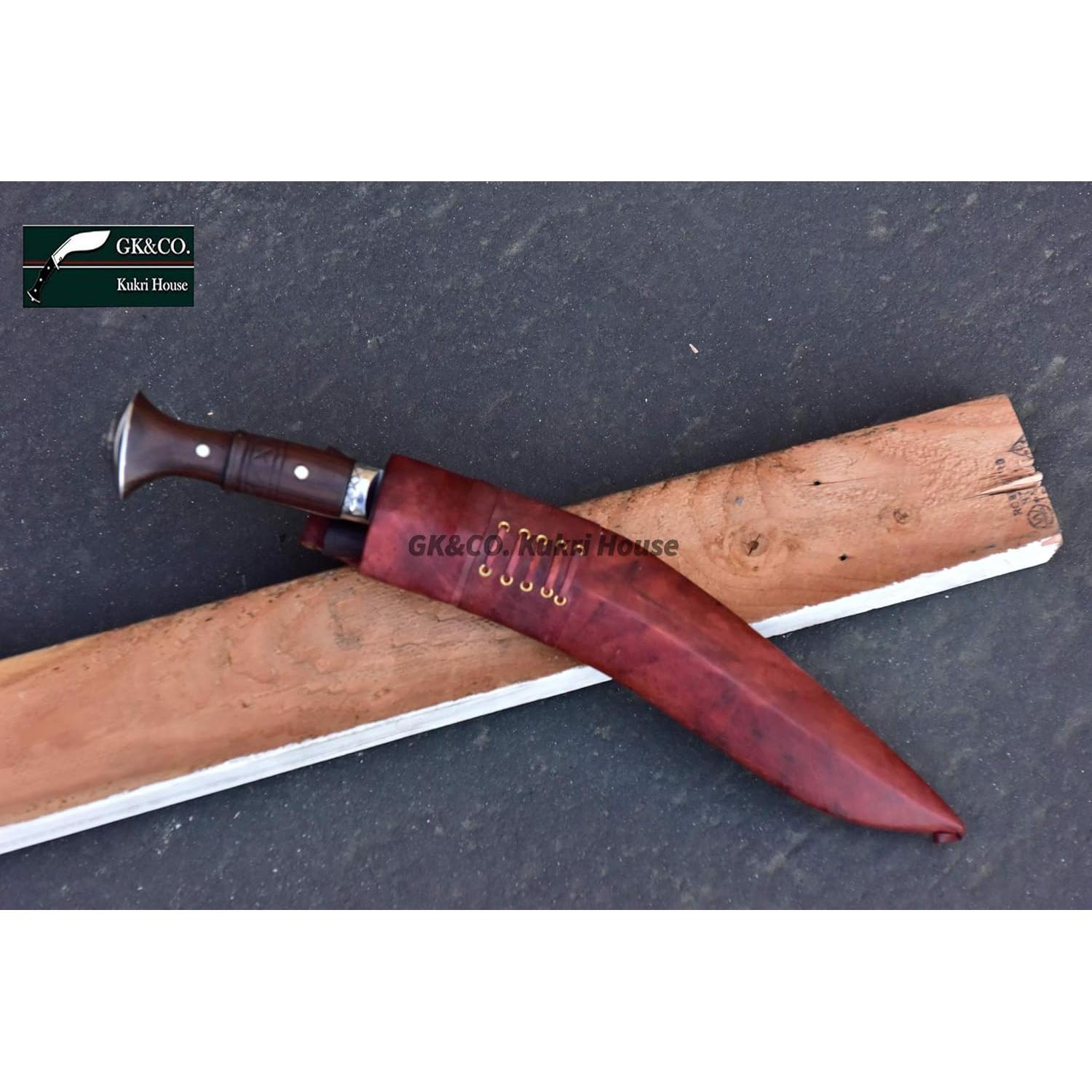 Cuchillo Kukri GK&CO. 33 cm Mango Madera Rosa Hecho a Mano