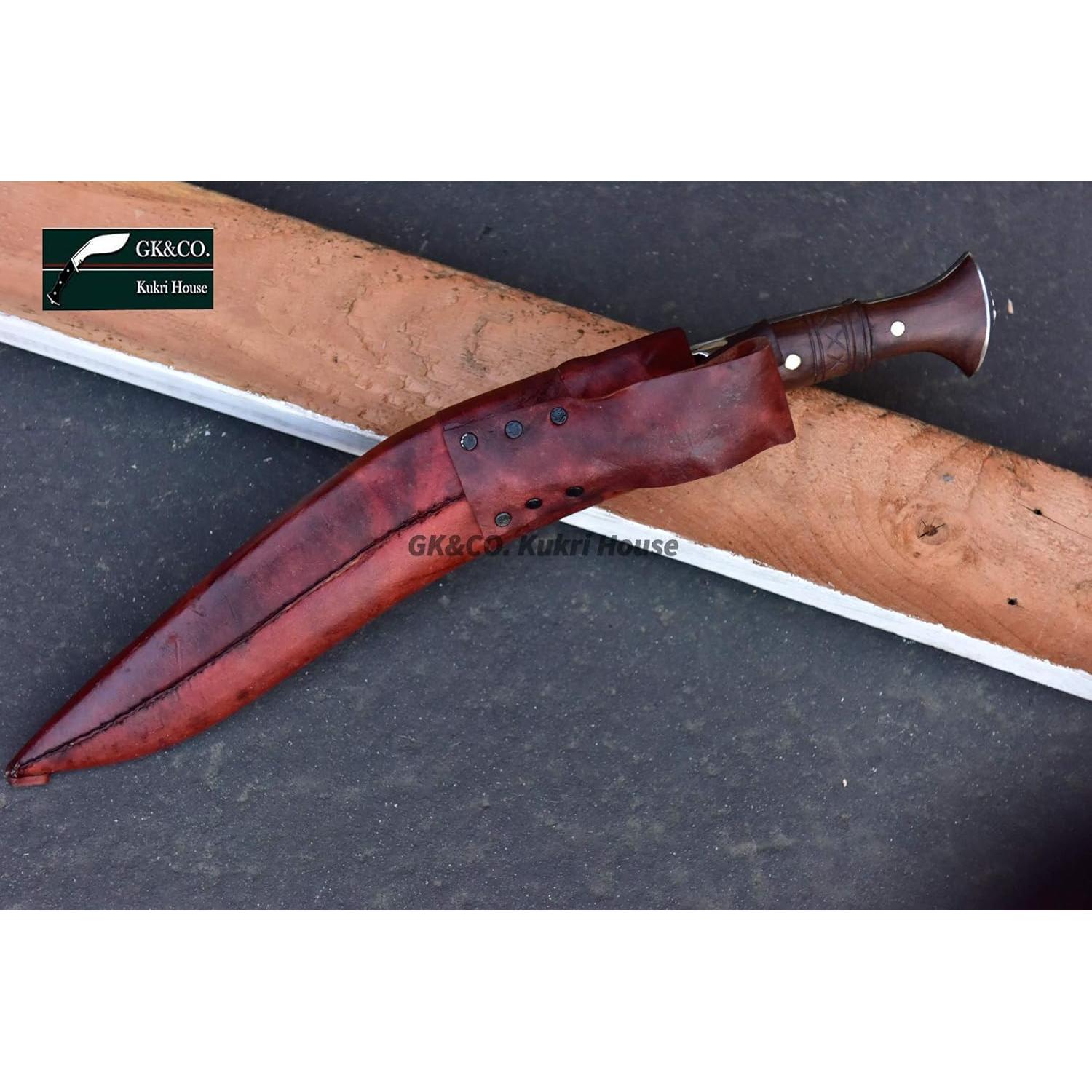 Cuchillo Kukri GK&CO. 33 cm Mango Madera Rosa Hecho a Mano