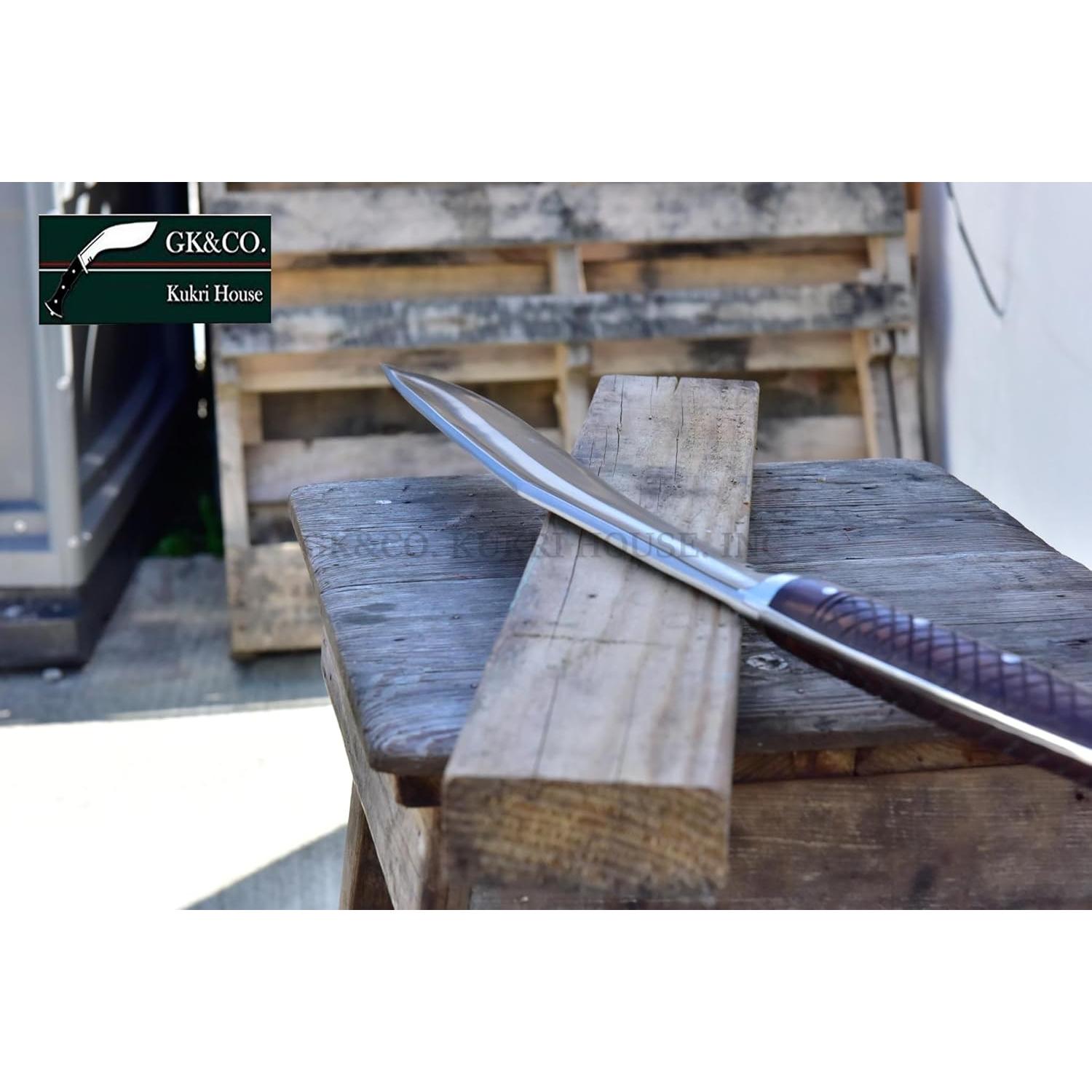 Kukri GK&CO 18" Hecho a Mano con Mango de Madera de Rosa