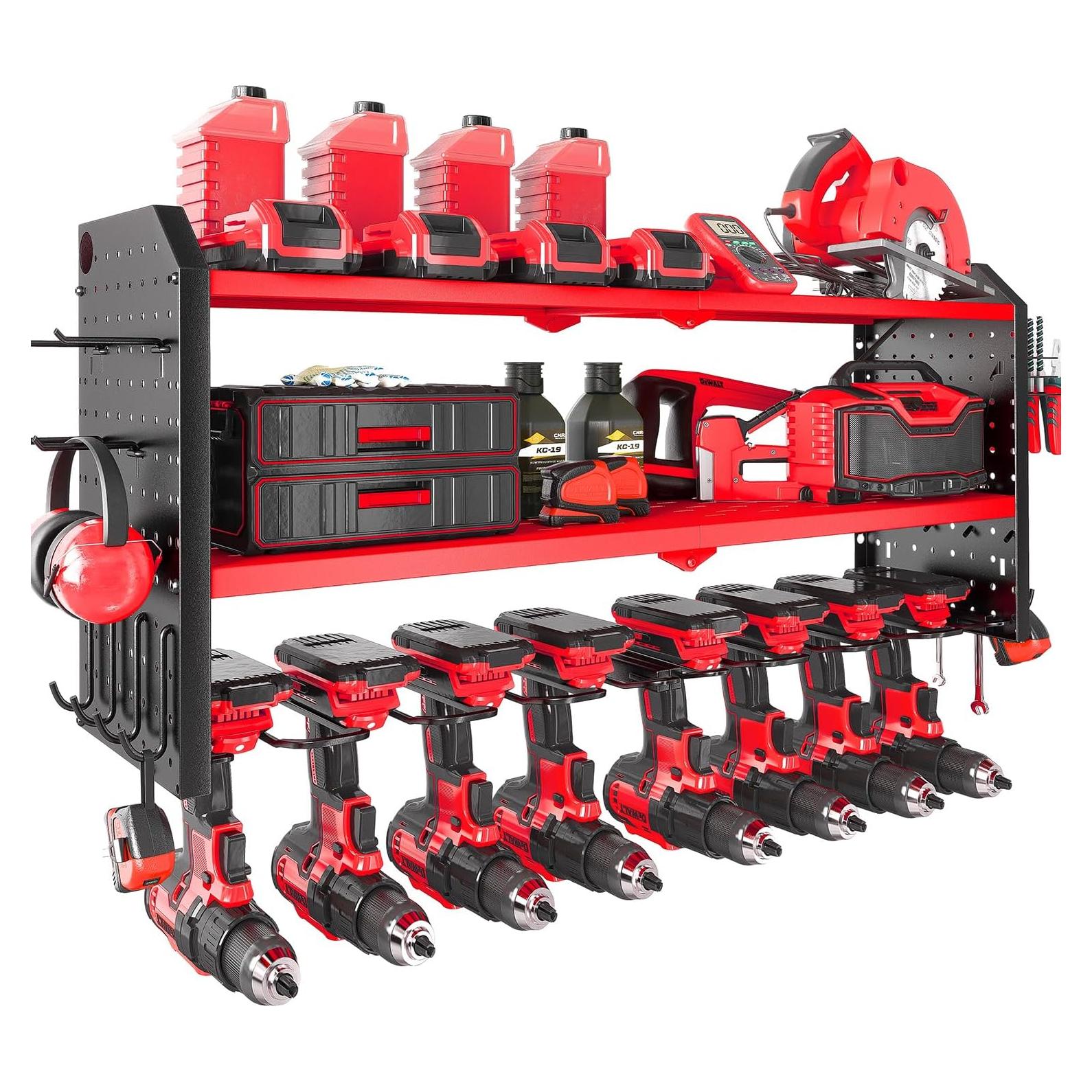 Organizador de Herramientas Eléctricas KAFAHOM Rojo 8 Espacios