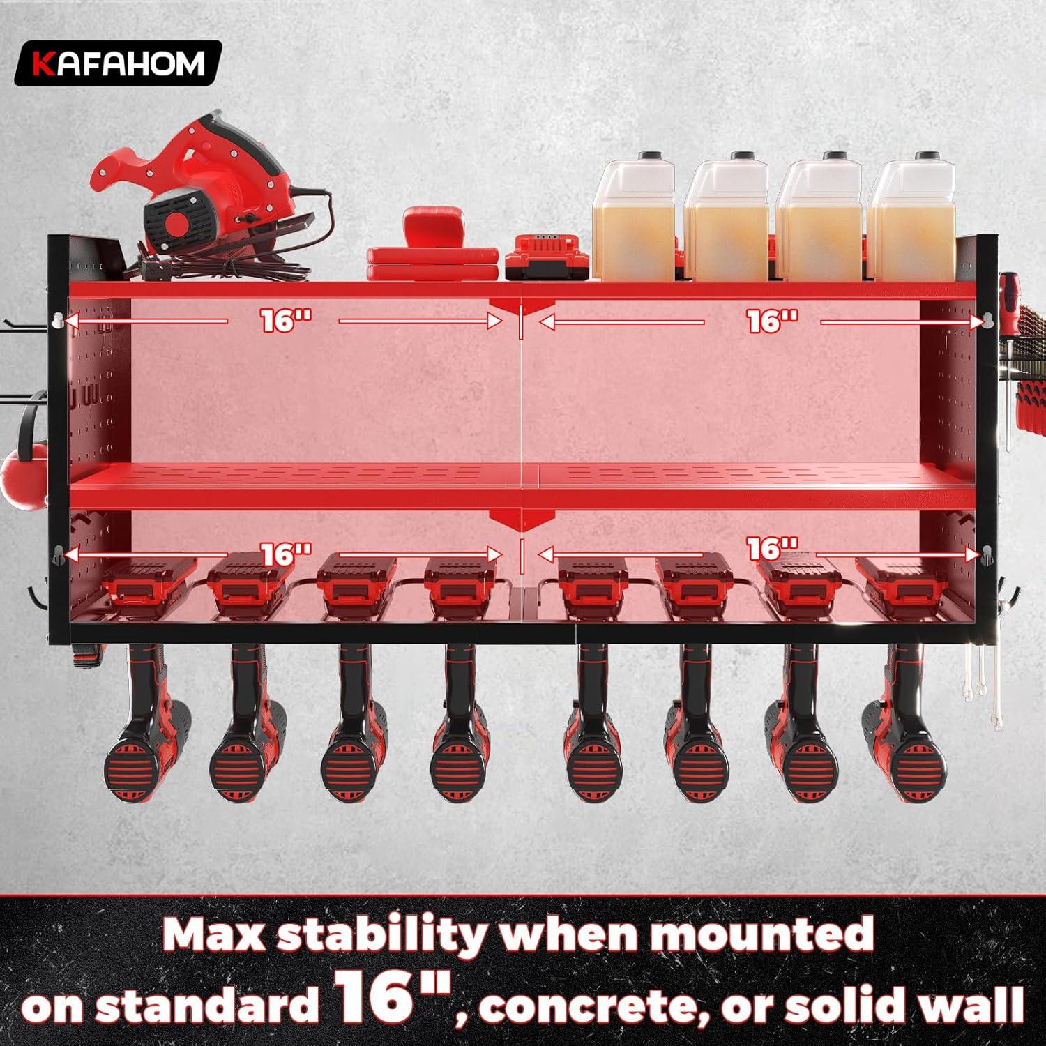 Organizador de Herramientas Eléctricas KAFAHOM Rojo 8 Espacios