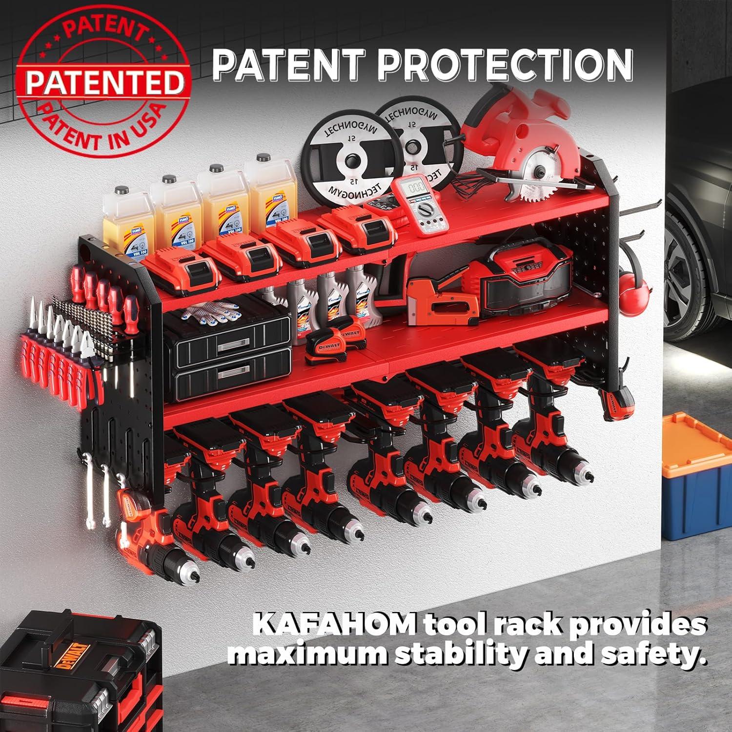 Organizador de Herramientas Eléctricas KAFAHOM Rojo 8 Espacios