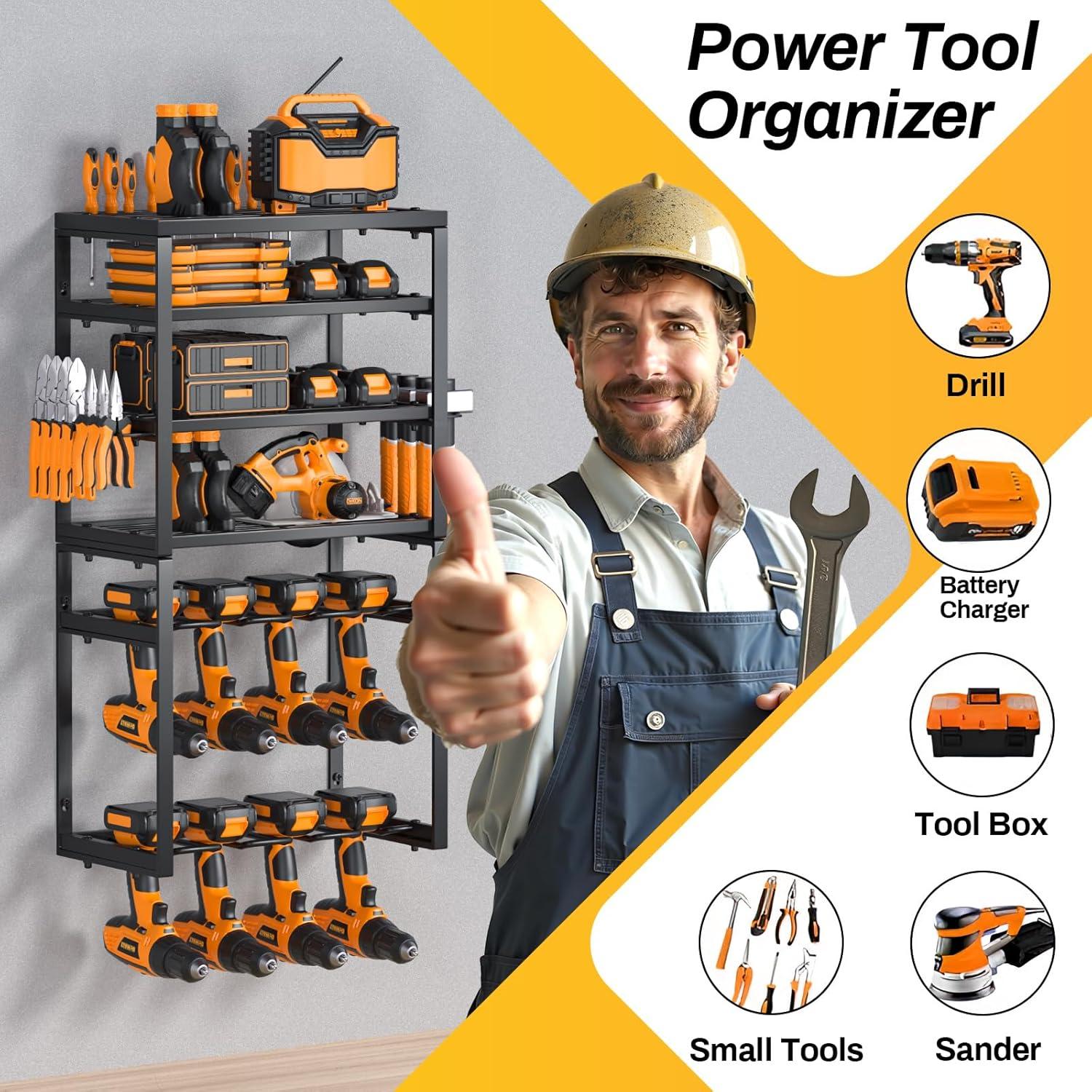 Organizador de Herramientas Eléctricas Solim 6 Niveles Montado en Pared