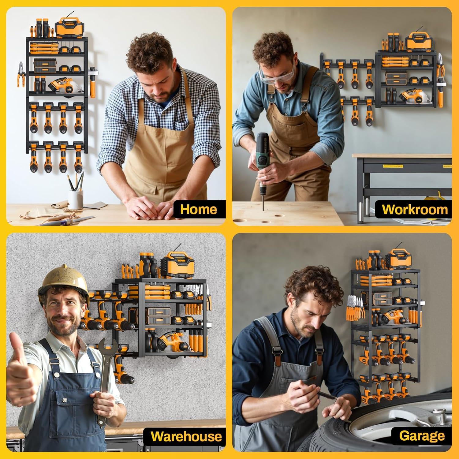 Organizador de Herramientas Eléctricas Solim 6 Niveles Montado en Pared