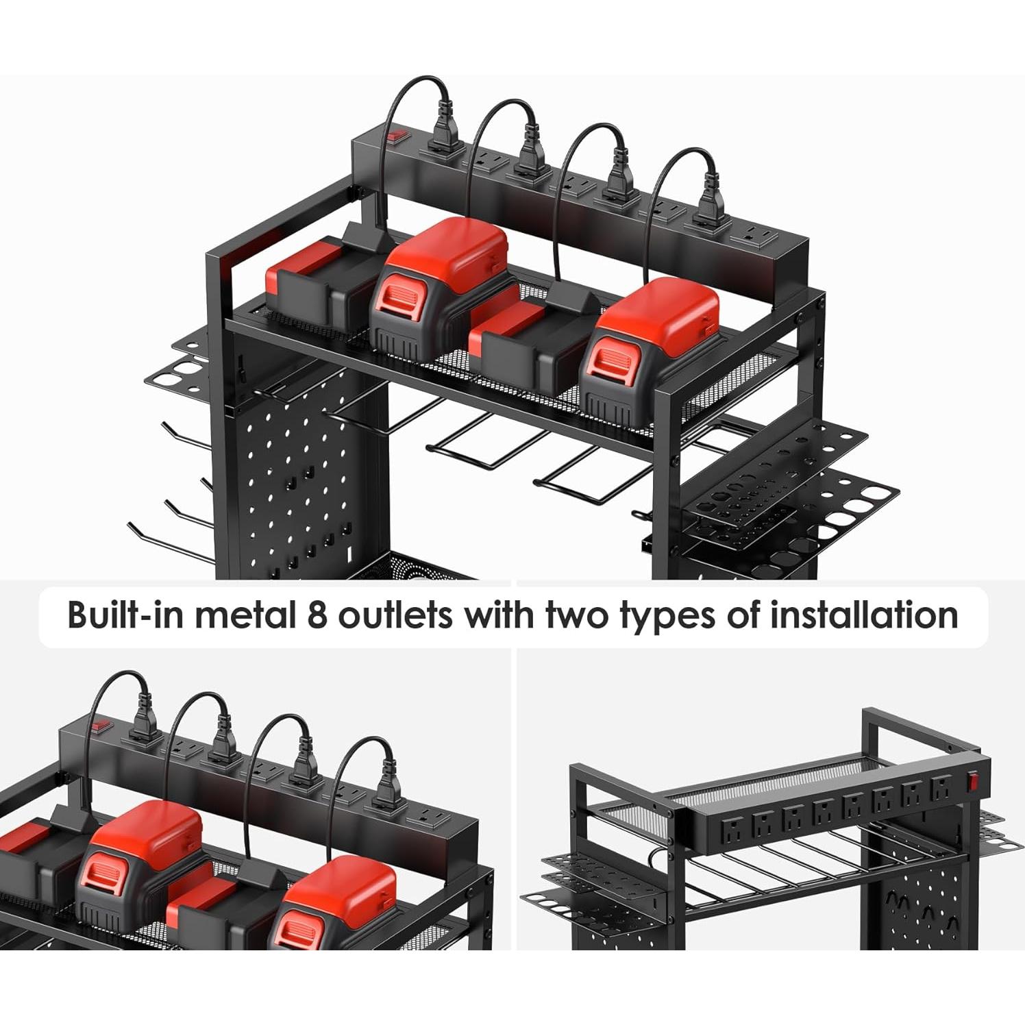 Carro Organizador de Herramientas CCCEI Grande con Estación de Carga