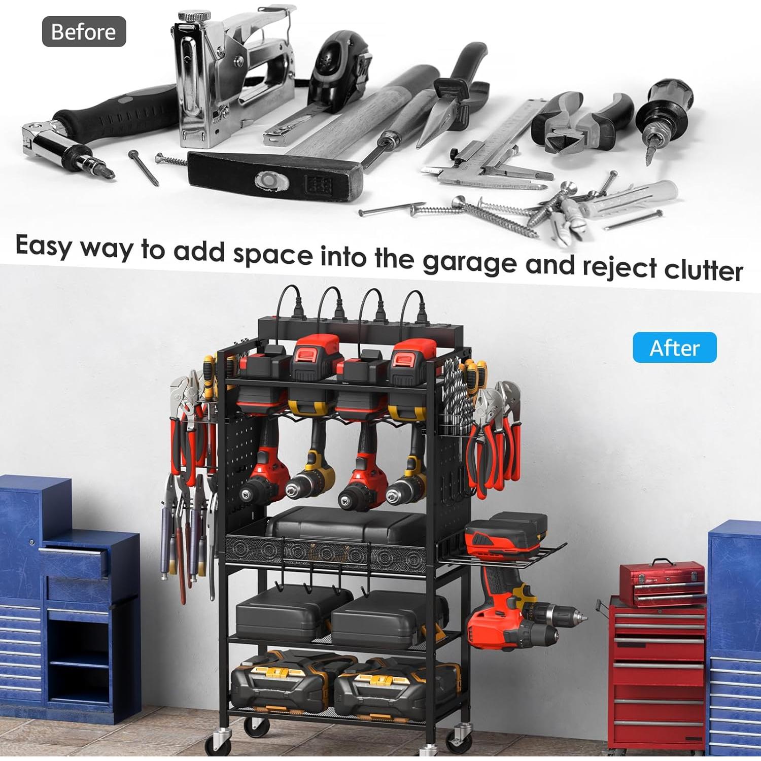 Carro Organizador de Herramientas CCCEI Grande con Estación de Carga