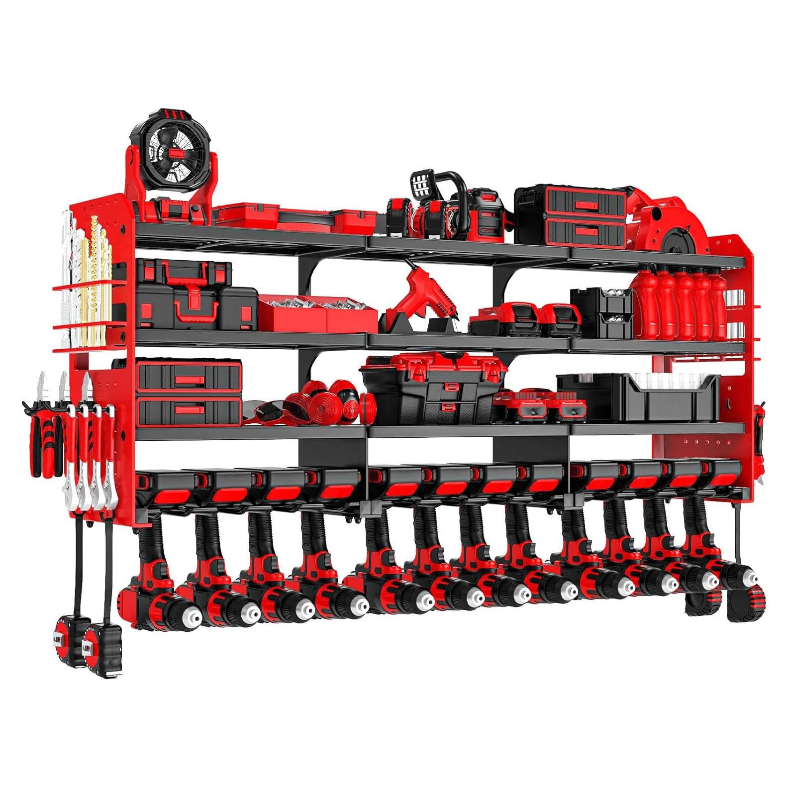 Organizador de Herramientas VeyFolzin.st Rojo para 12 Taladros