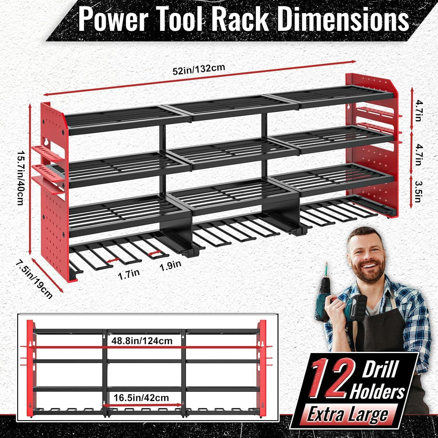 Organizador de Herramientas VeyFolzin.st Rojo para 12 Taladros