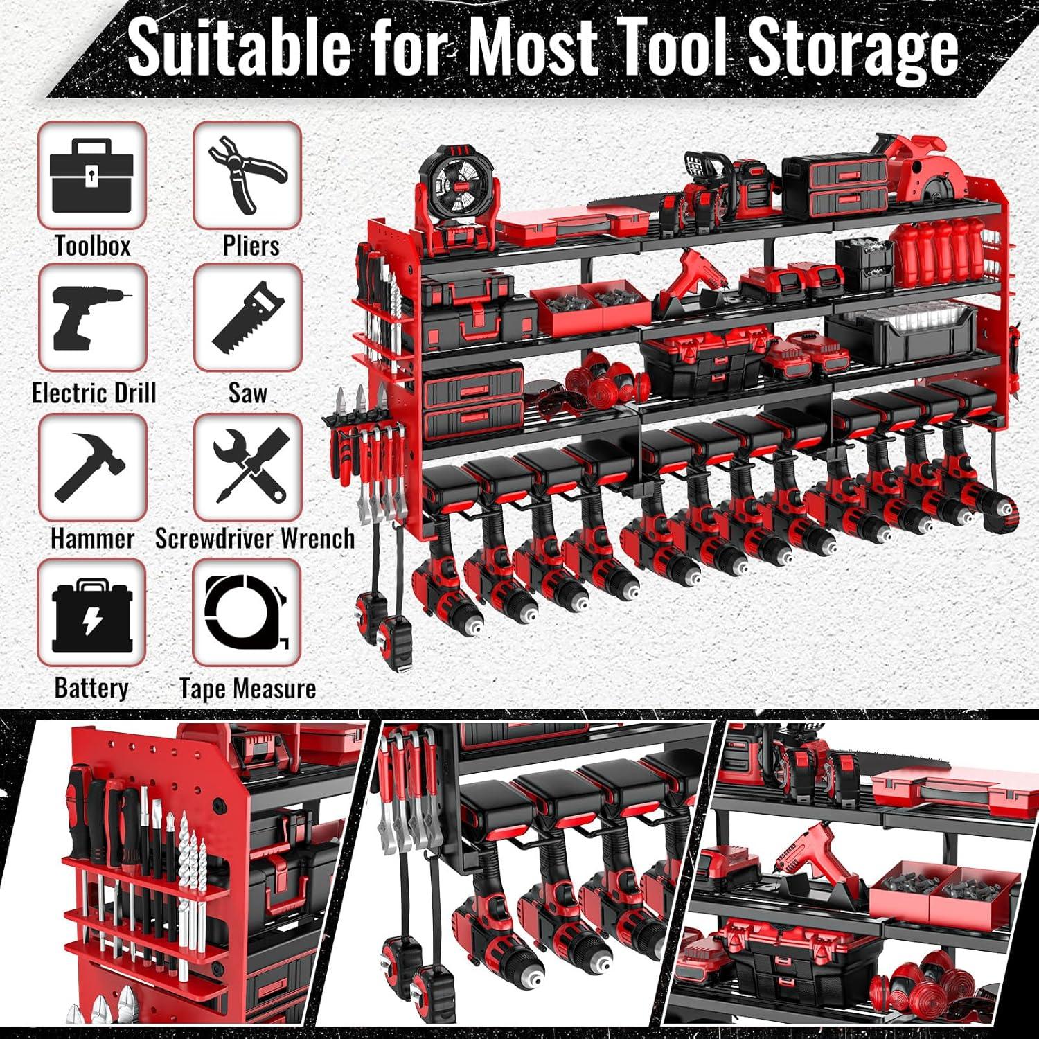 Organizador de Herramientas VeyFolzin.st Rojo para 12 Taladros