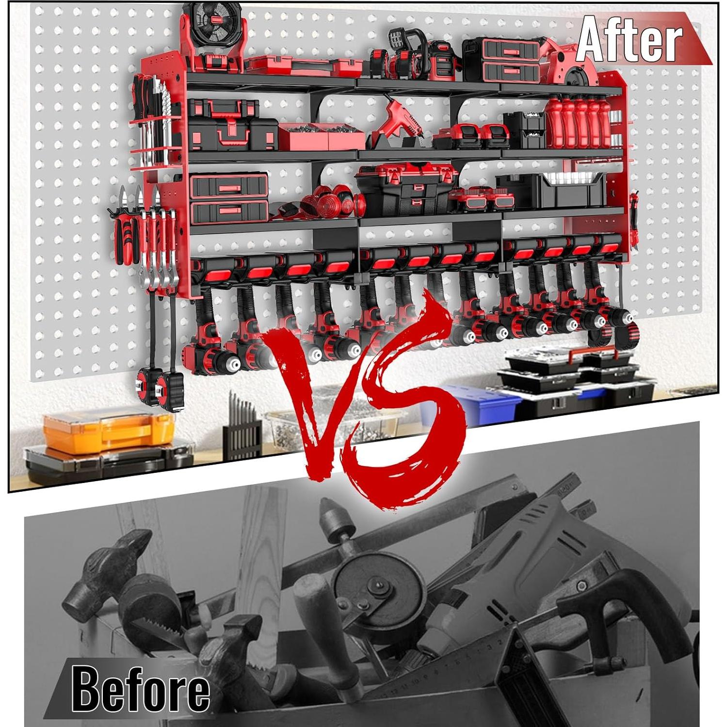 Organizador de Herramientas VeyFolzin.st Rojo para 12 Taladros