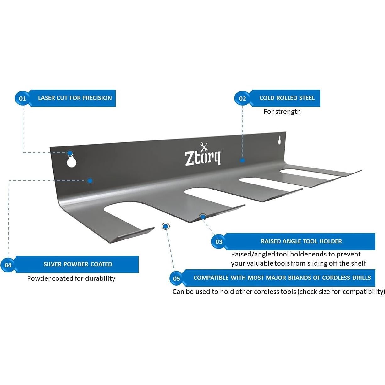 Organizador de Herramientas Ztorq - Soporte Montado en Pared 40.64 cm