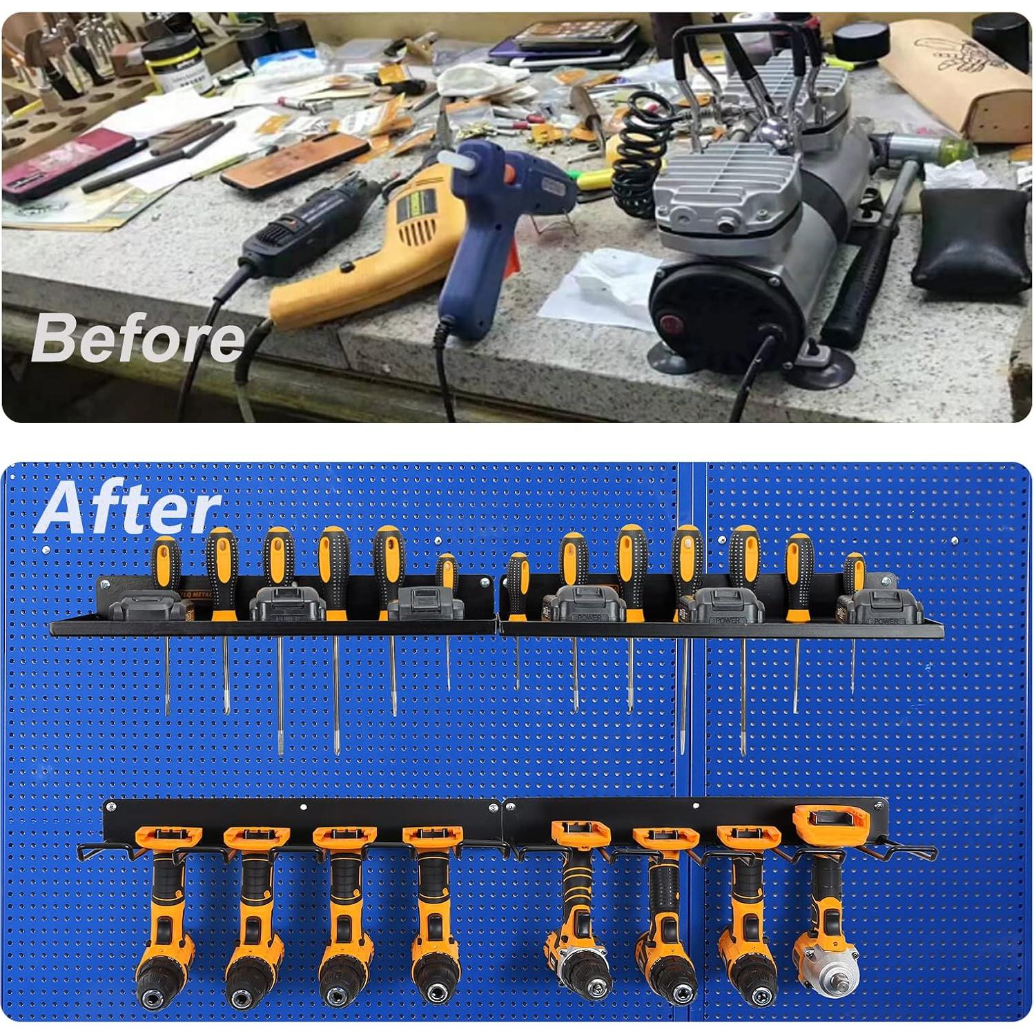 Organizador de Herramientas Eléctricas UU-Major, Metal Negro, 2 Estantes