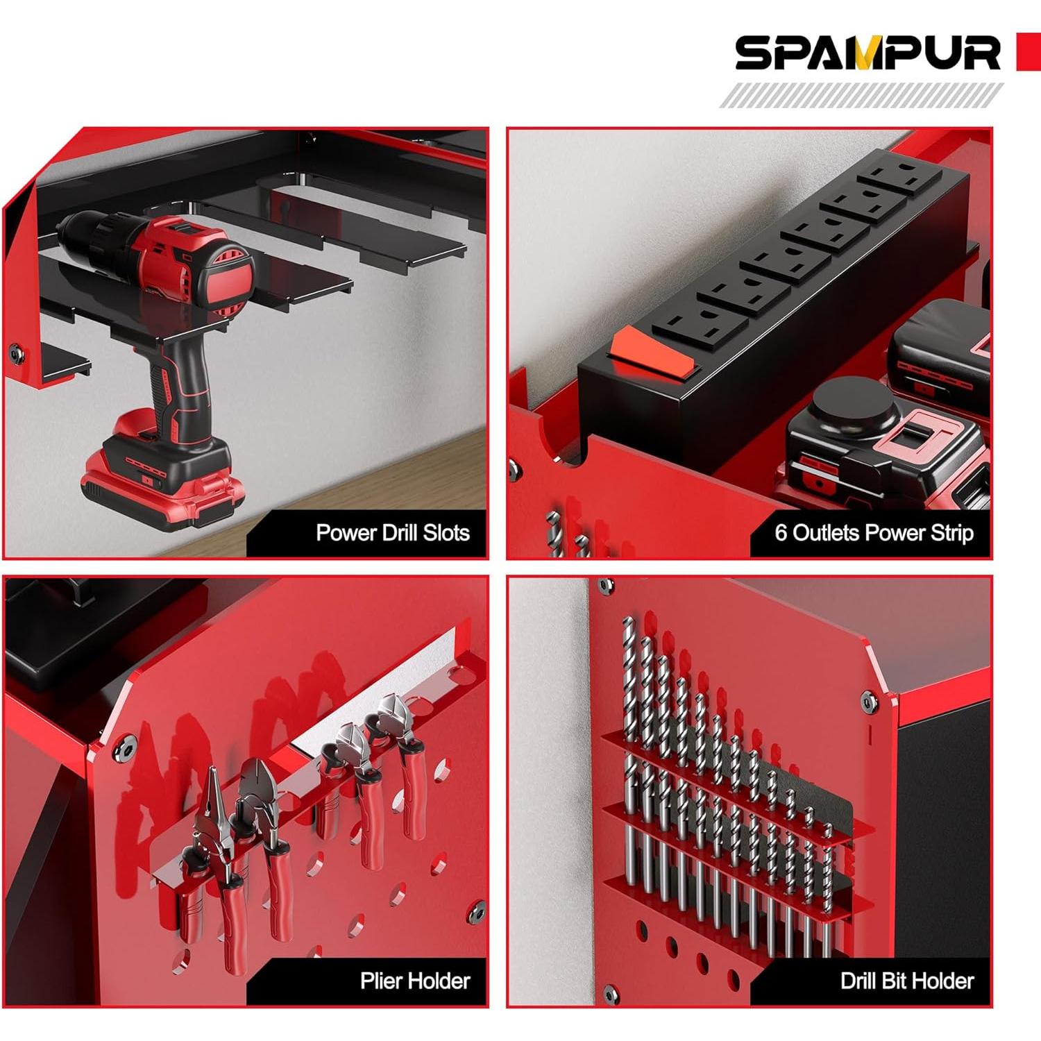 Organizador de Herramientas Eléctricas Spampur con Estación de Carga