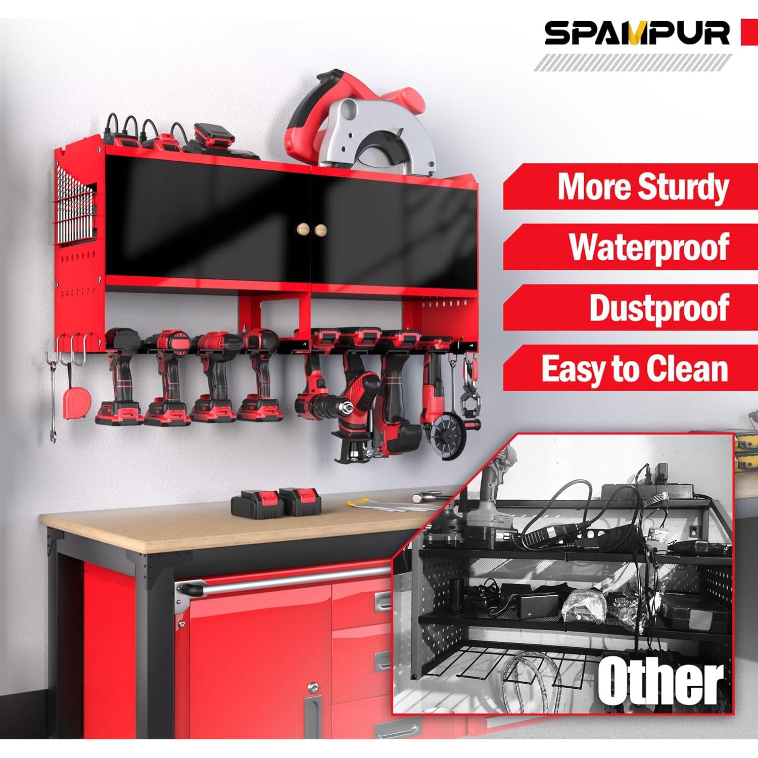 Organizador de Herramientas Eléctricas Spampur con Estación de Carga