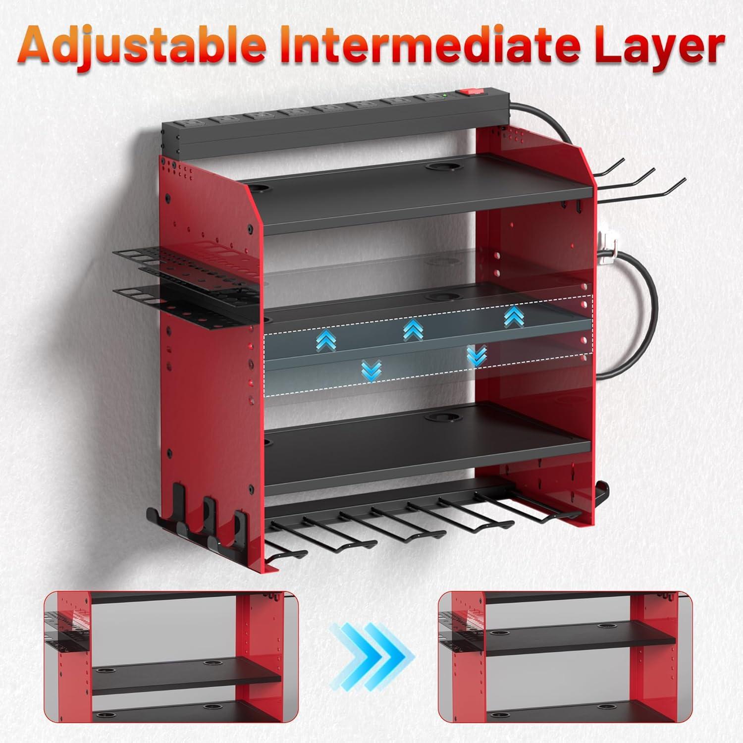 Organizador de Herramientas Eléctricas OKCHILD 4 Capas Montado en Pared