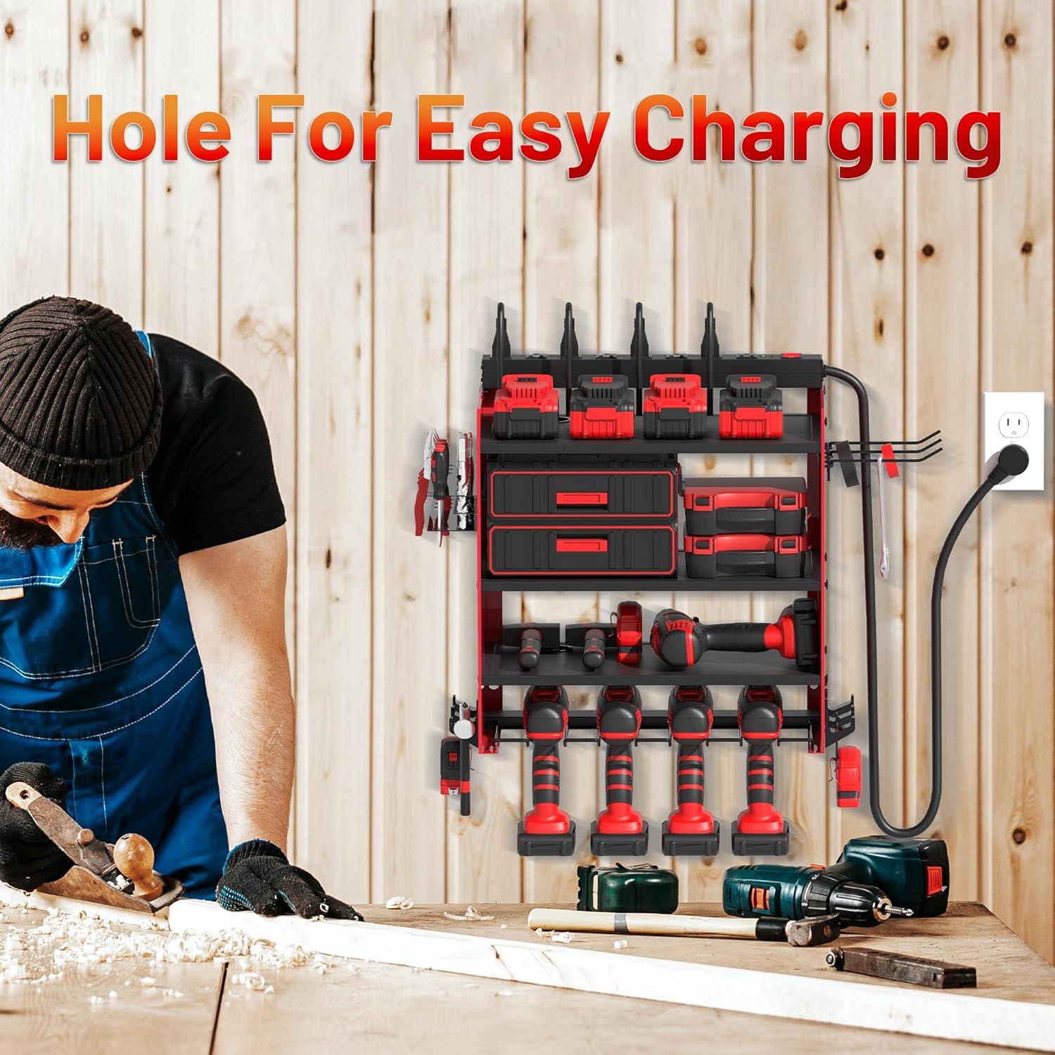 Organizador de Herramientas Eléctricas OKCHILD 4 Capas Montado en Pared