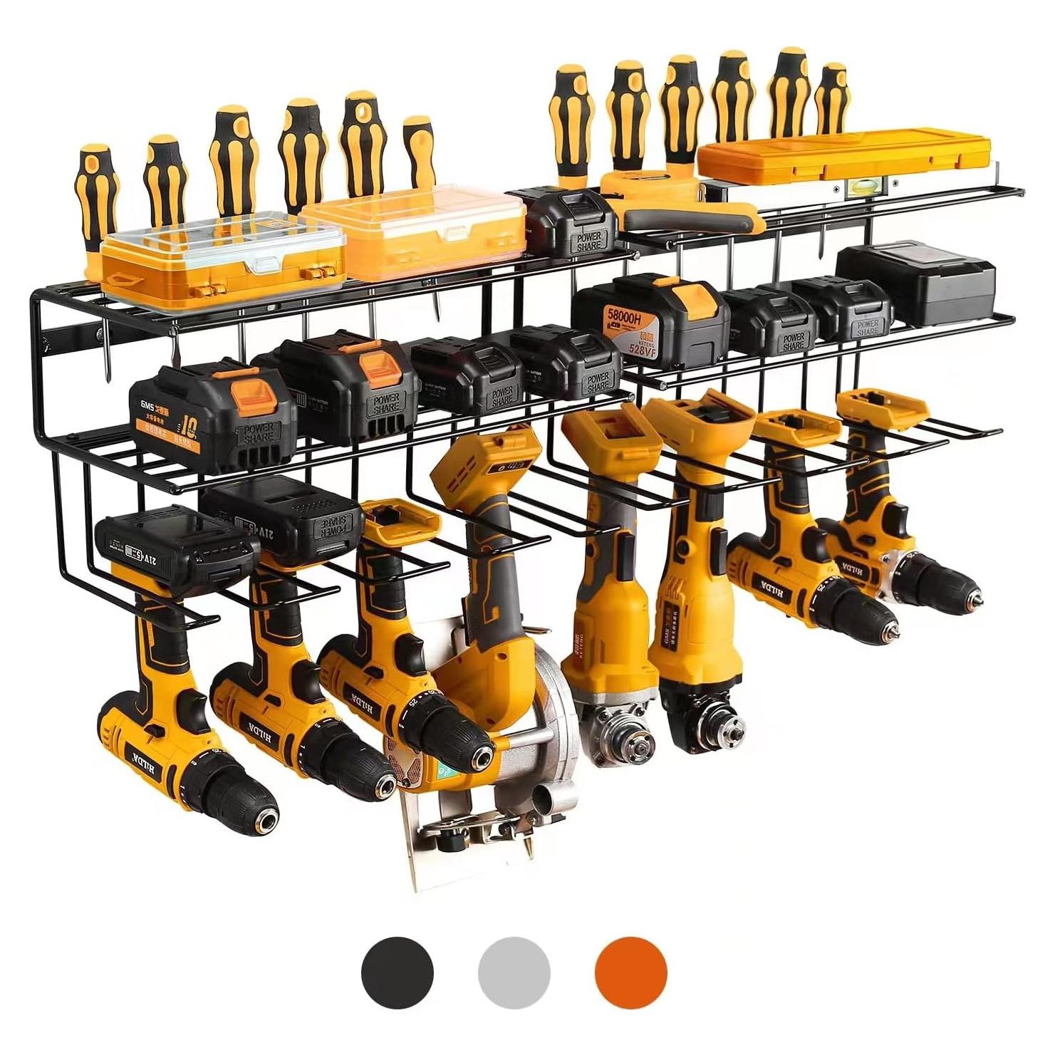 Organizador de Herramientas YueTong Montado en Pared - 2 Estantes Negro