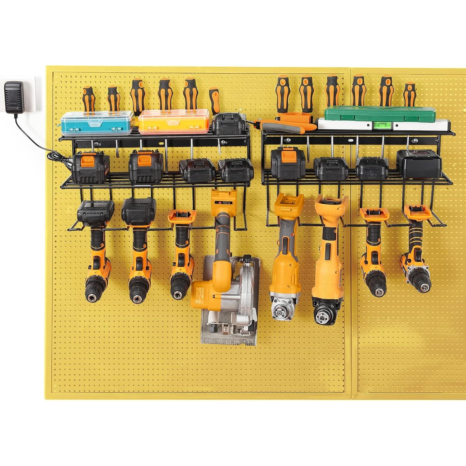 Organizador de Herramientas YueTong Montado en Pared - 2 Estantes Negro