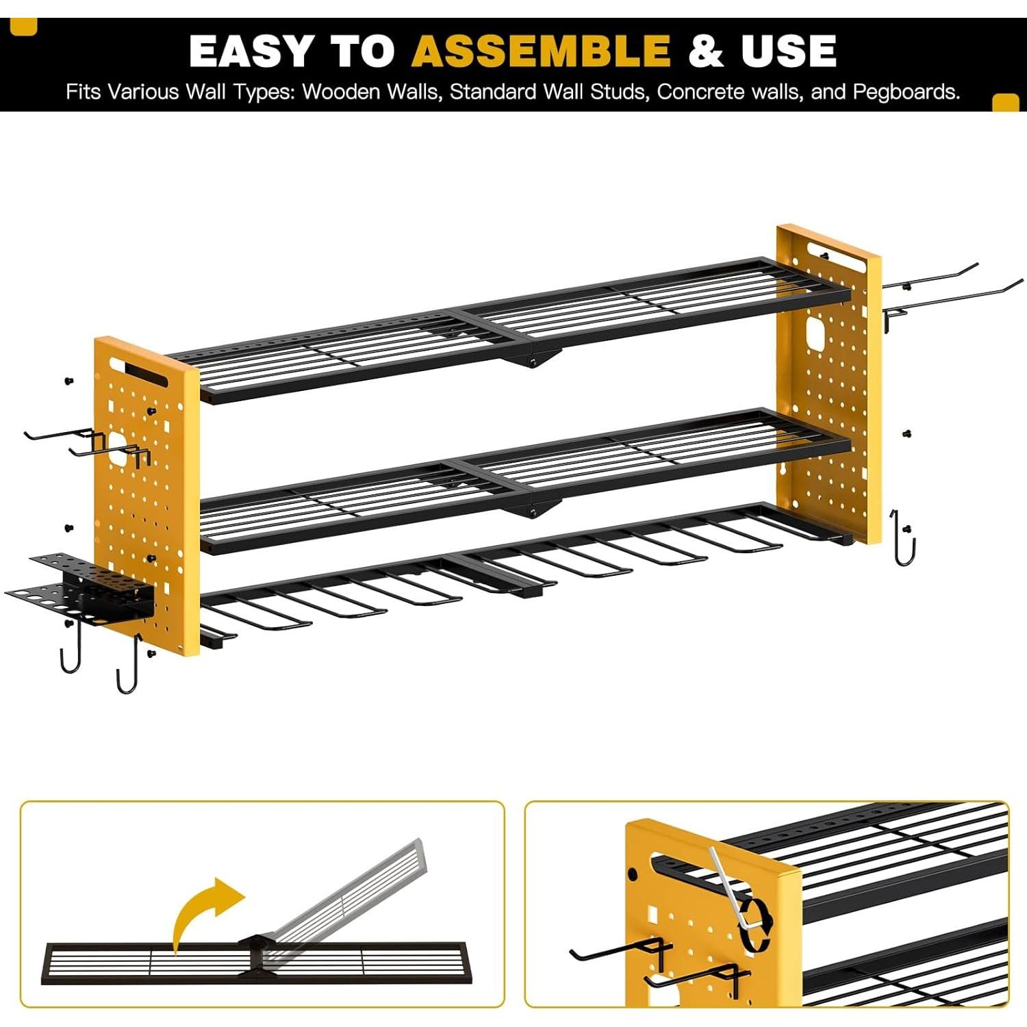 Organizador de Herramientas Montaje en Pared NattyDot Amarillo