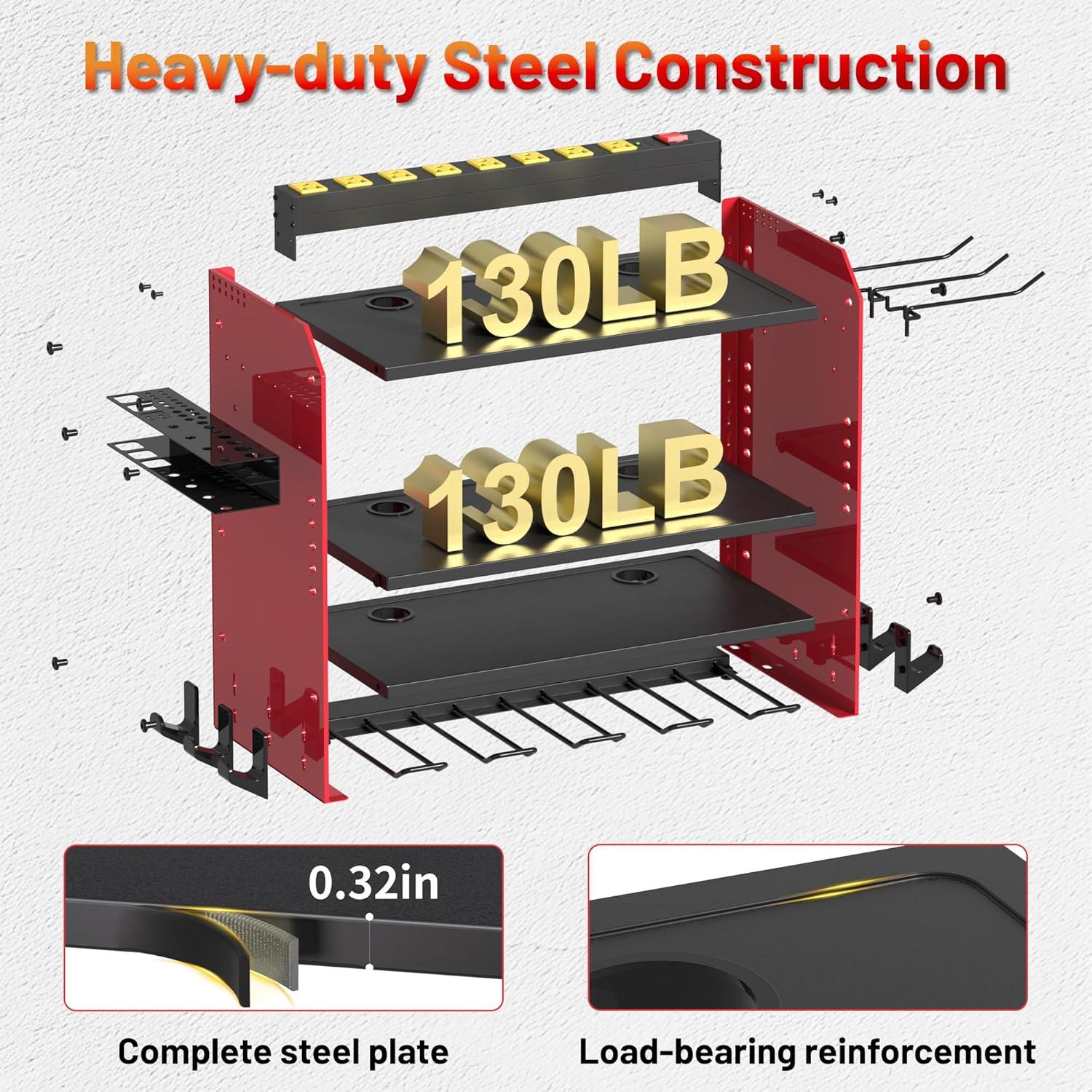 Organizador de Herramientas de Pared CFMASTER con Estación de Carga