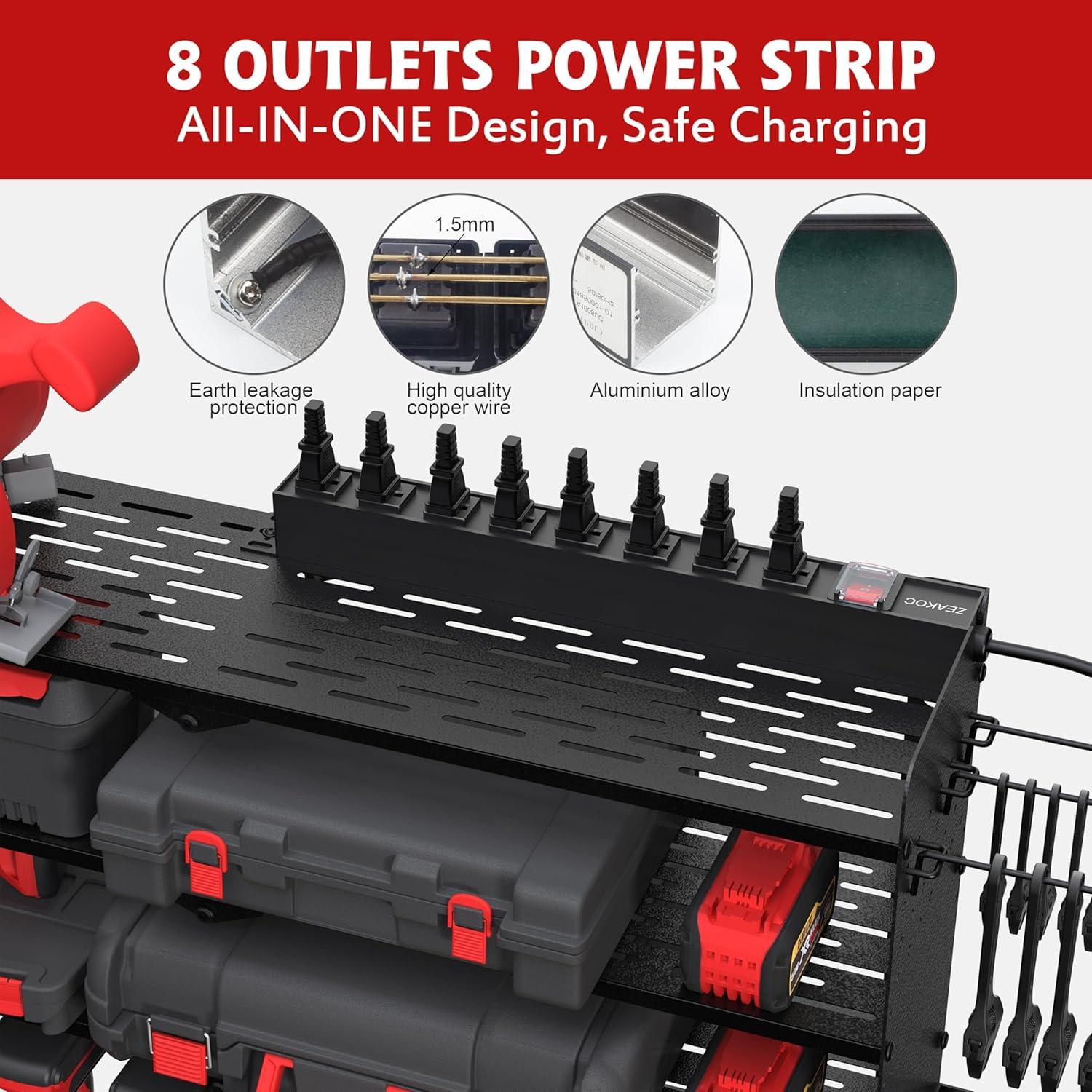 Organizador de Herramientas Eléctricas ZEAKOC 4 Capas con Carga