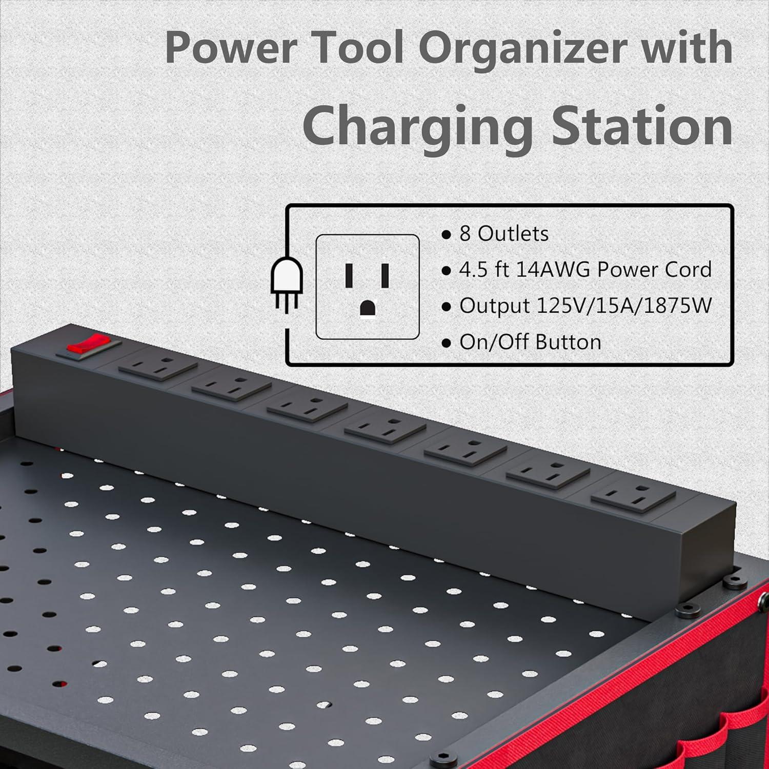Carro Organizador de Herramientas Luffioner con Carga 8 Salidas